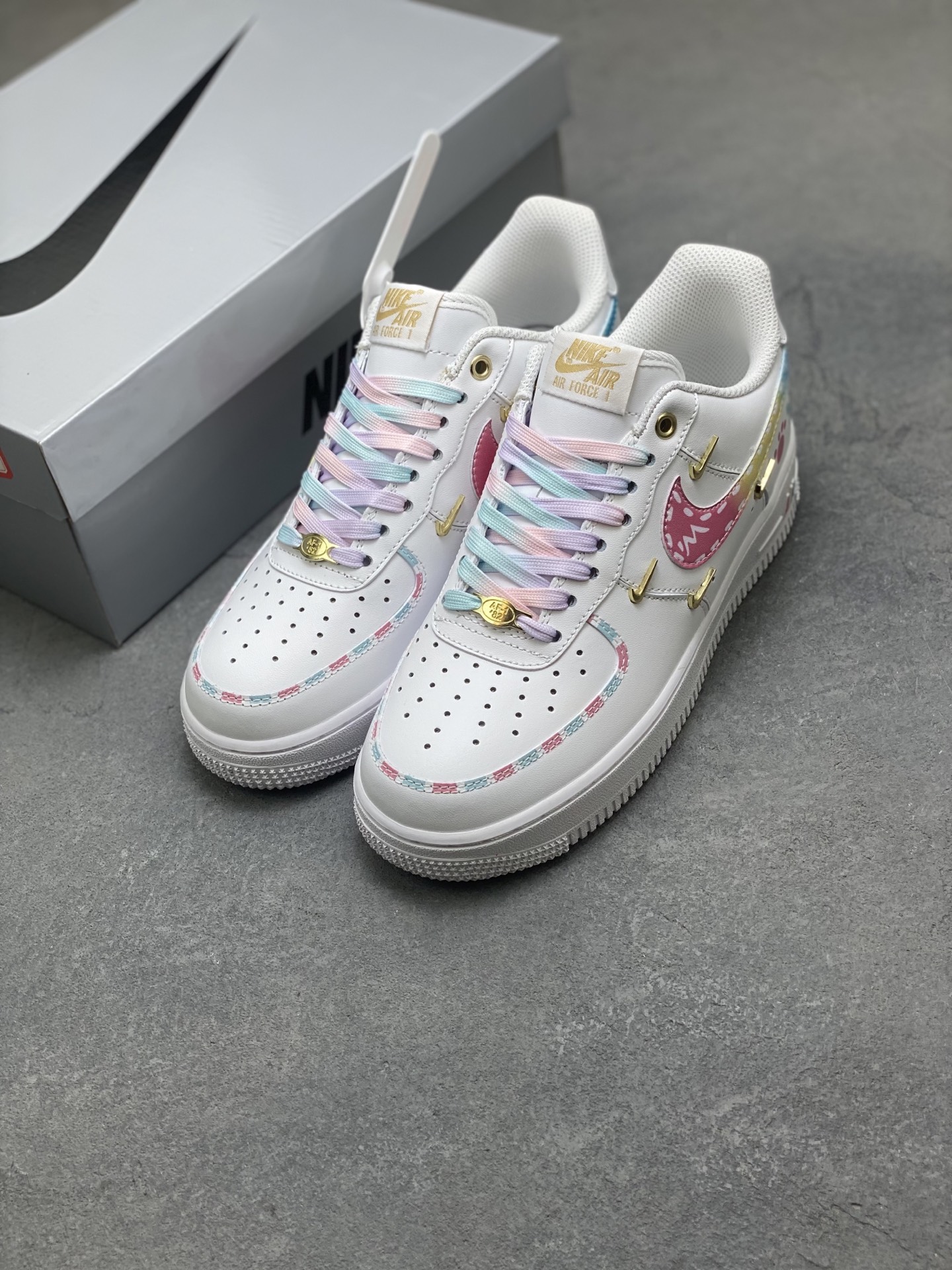 Nike Air Force 1 '07 Low White Multi-Color Custom Sneakers 9 i1757779529335 4595 0 7
