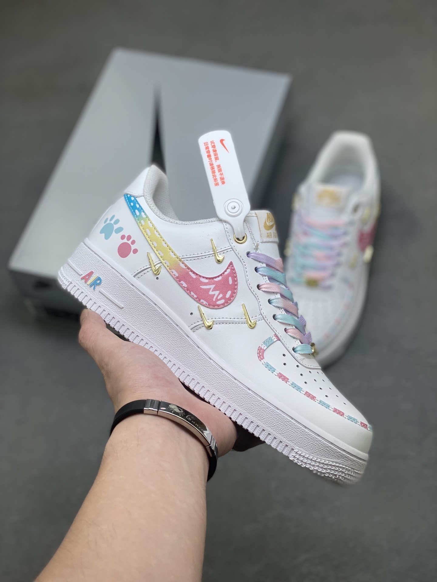 Nike Air Force 1 '07 Low White Multi-Color Custom Sneakers 2 i1757779529356 4281 0 0
