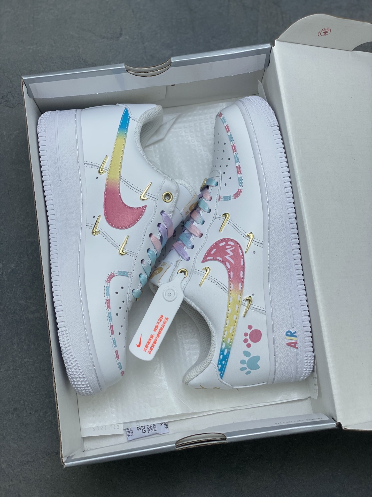Nike Air Force 1 '07 Low White Multi-Color Custom Sneakers 10 i1757779531436 9610 0 8