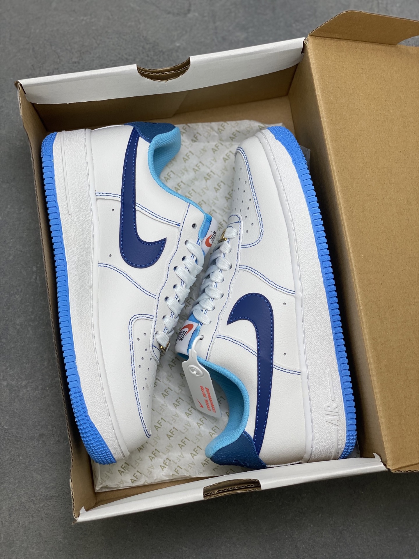 Nike Air Force 1 Low White Blue Stitching, Comfort & Style, Sizes 36-45 10 i1757866440520 7332 0 8
