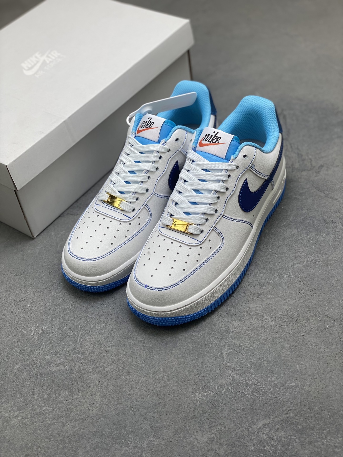 Nike Air Force 1 Low White Blue Stitching, Comfort & Style, Sizes 36-45 9 i1757866440591 8087 0 7