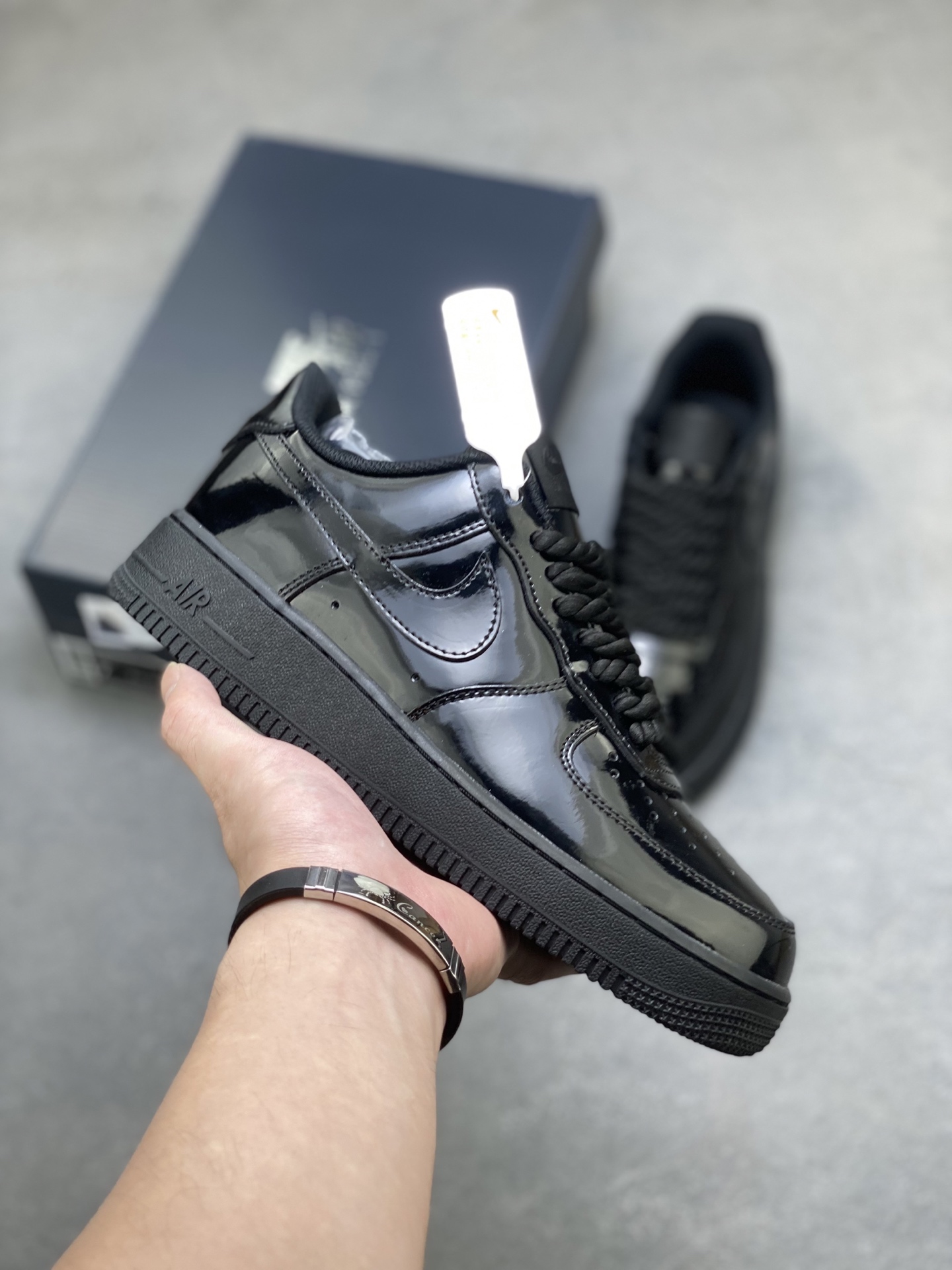 Nike Air Force 1 '07 Low Black Patent Leather Sneakers, US Men Size Available 2 i1757953242365 6348 0 0