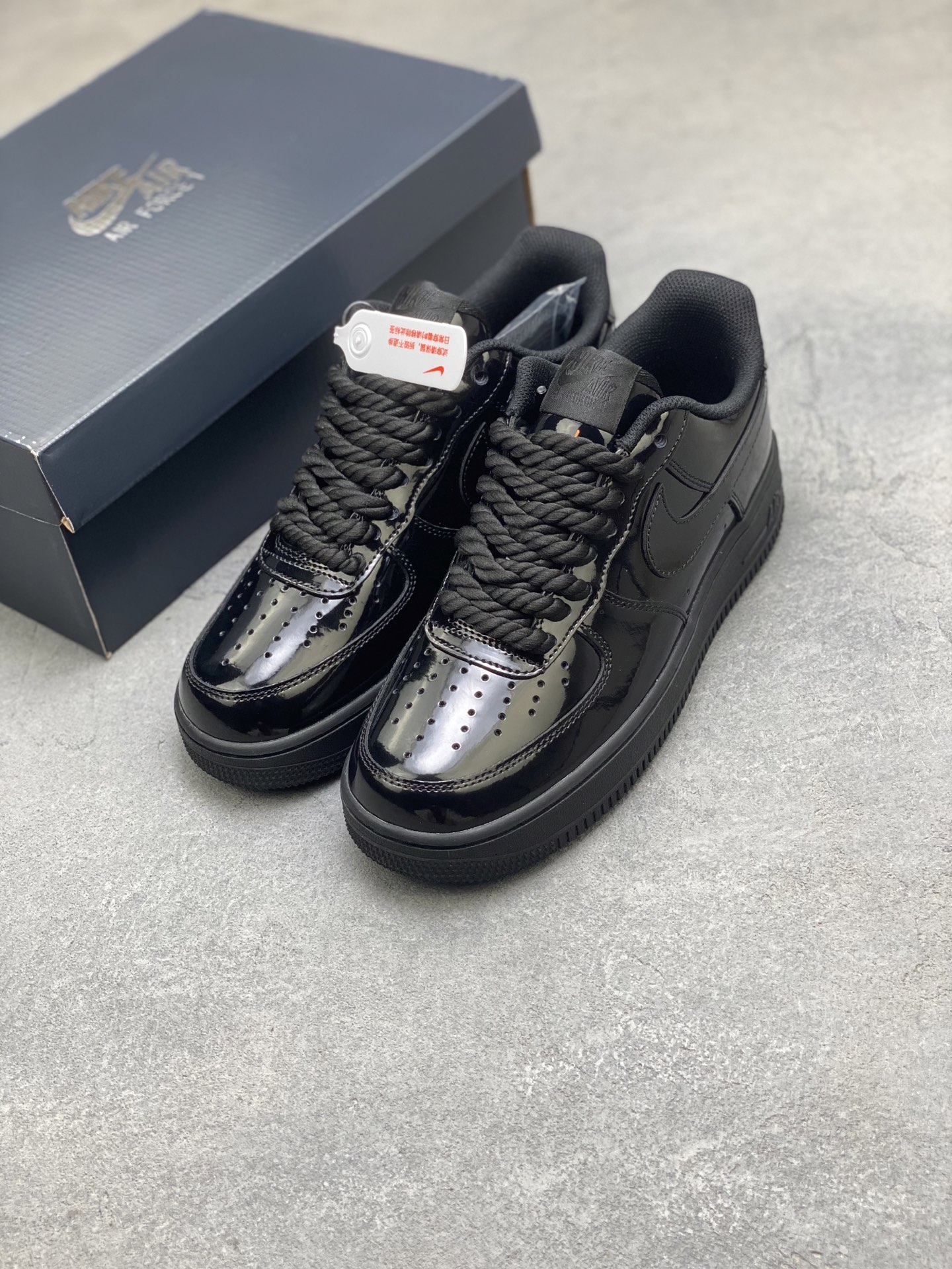 Nike Air Force 1 '07 Low Black Patent Leather Sneakers, US Men Size Available 9 i1757953245057 754 0 7