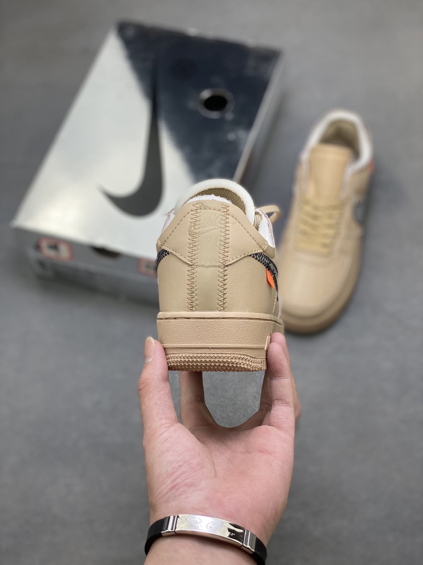Nike Air Force 1 '07 Low Beige Stitching Detail Athletic Shoe 5 i1758126272088 7476 0 3