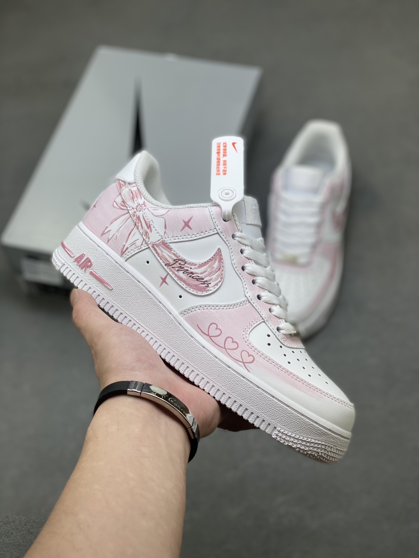 Nike Air Force 1 '07 Low White/Pink Custom Limited Edition Sneakers 2 i1758126318580 8939 0 0