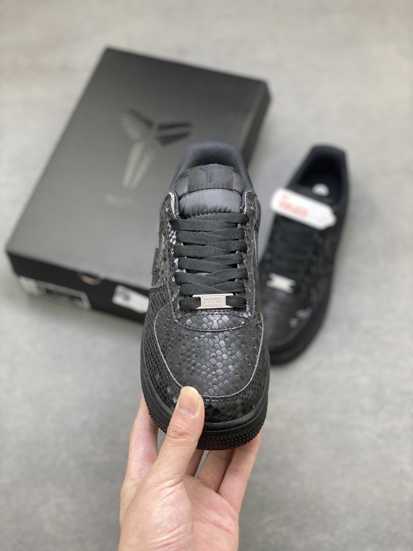 Nike Air Force 1 '07 Low Black Python Leather Custom Sneakers - Limited Edition 3 i1758126422931 4283 0 1
