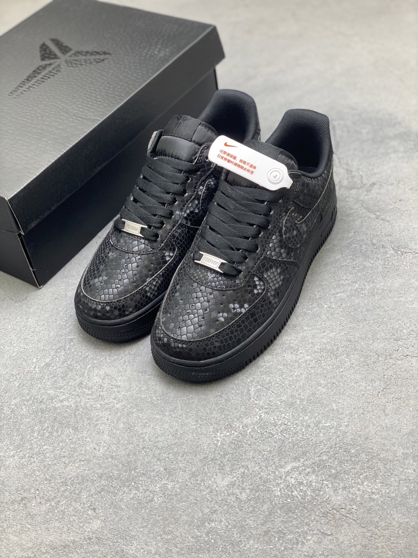 Nike Air Force 1 '07 Low Black Python Leather Custom Sneakers - Limited Edition 9 i1758126422945 7395 0 7