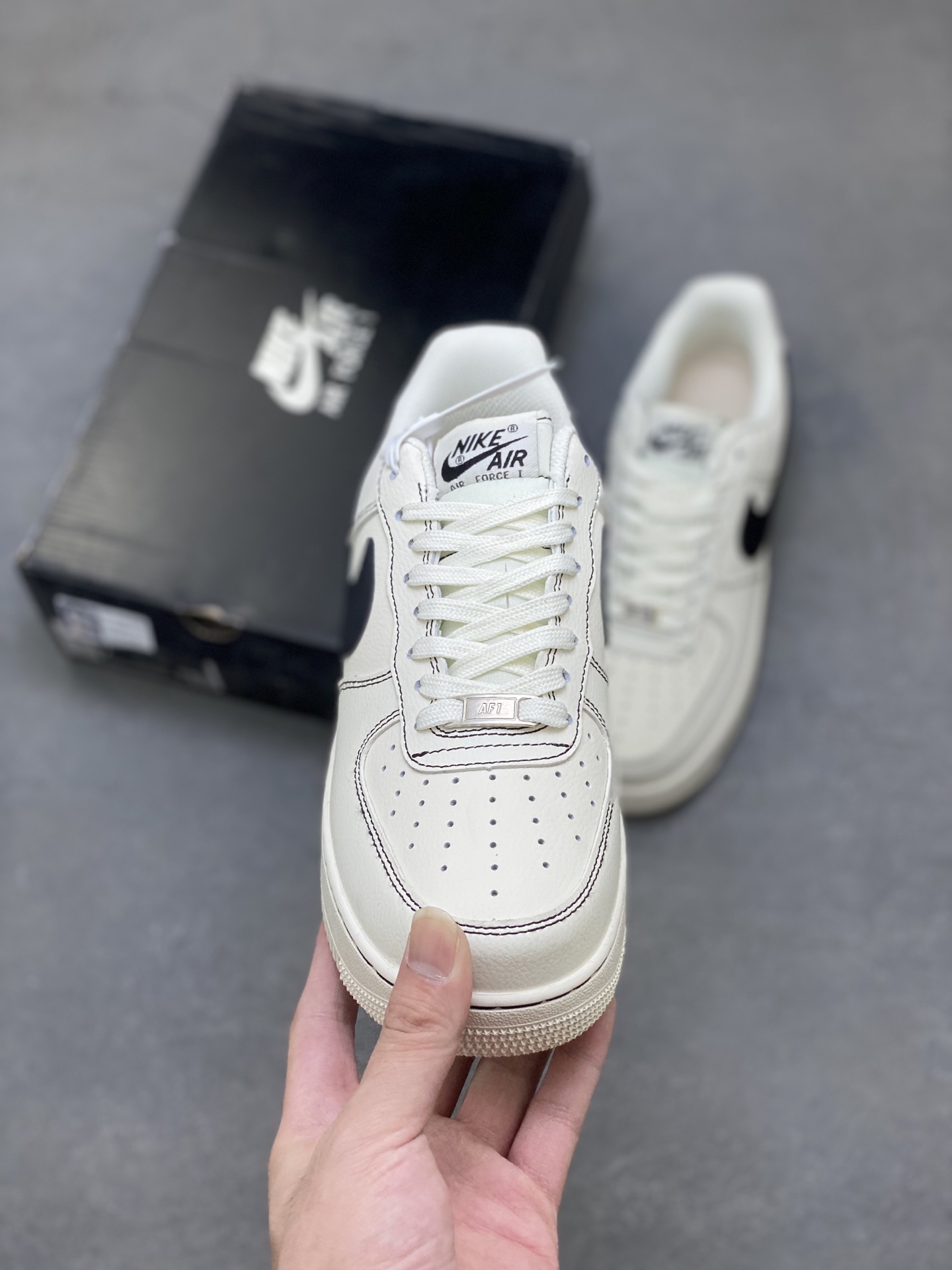 Nike Air Force 1 Low Retro Cream Black Stitching - Iconic Style & Comfort 3 i1758126595288 7054 0 1