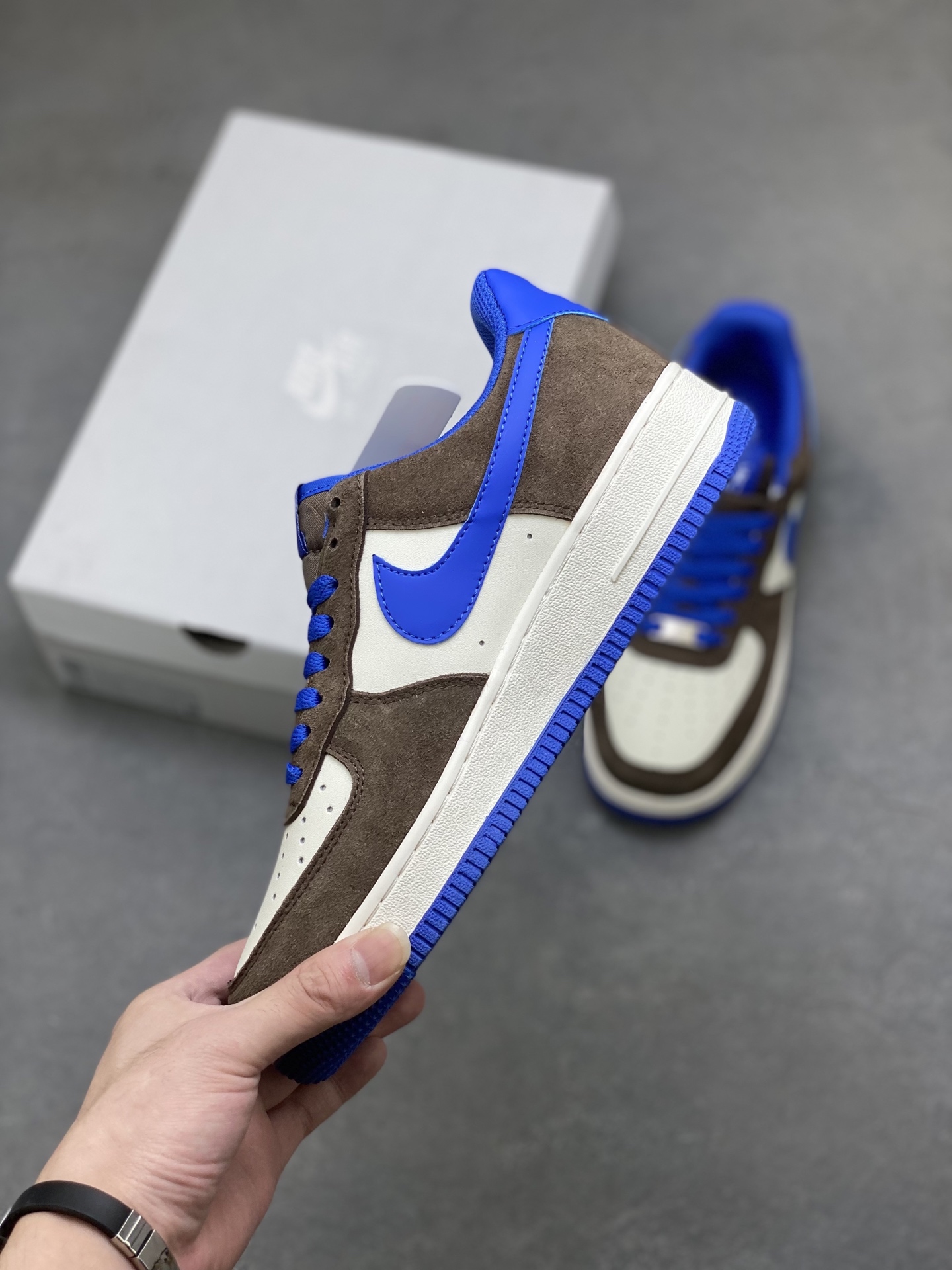 Nike Air Force 1 Low FQ8714-200 Brown/Blue Sneakers with Honeycomb Cushion 4 i1758397119564 3555 0 2