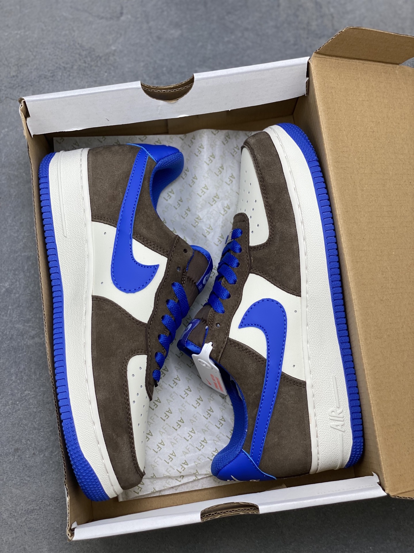 Nike Air Force 1 Low FQ8714-200 Brown/Blue Sneakers with Honeycomb Cushion 10 i1758397131792 2830 0 8