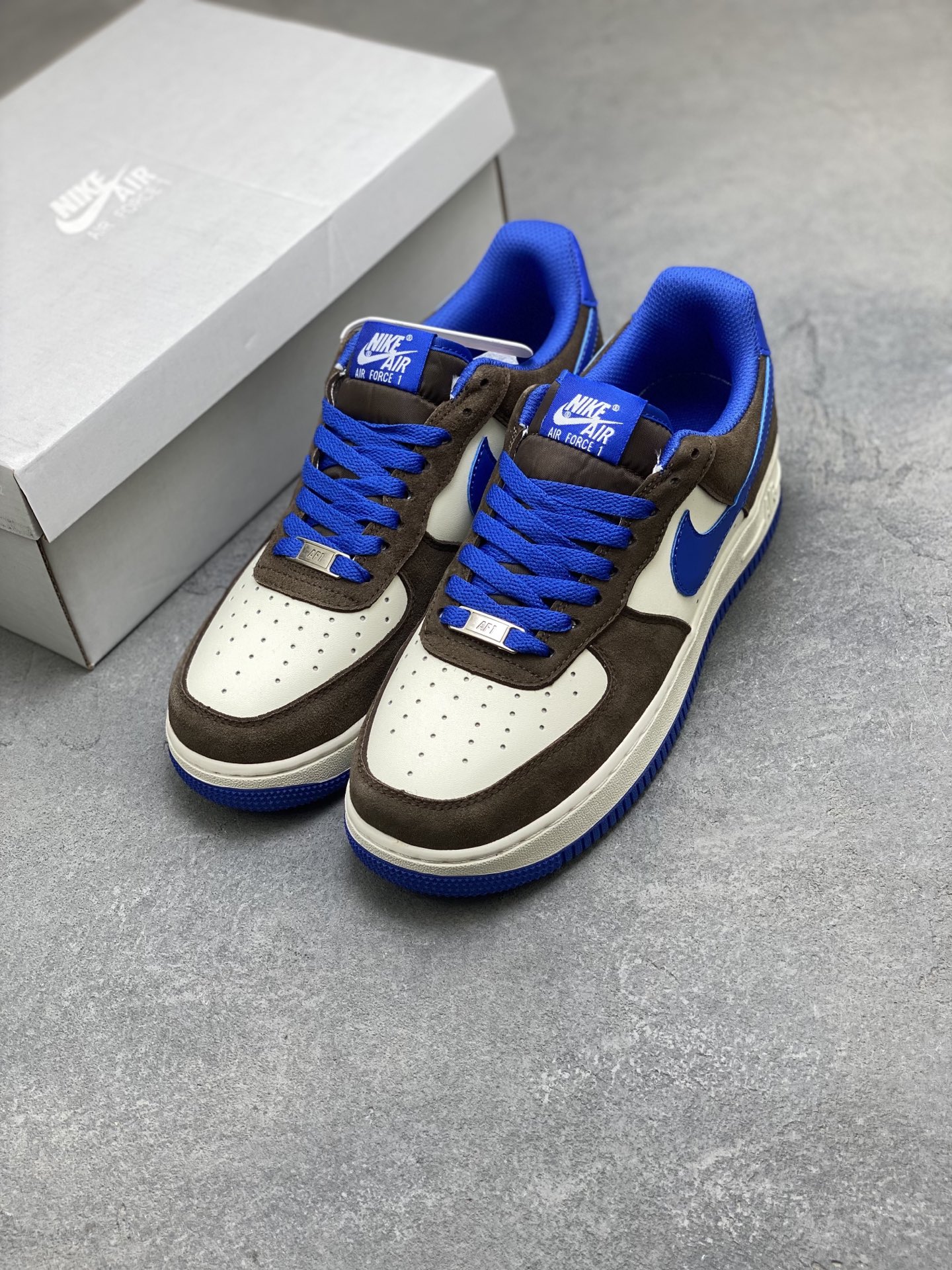 Nike Air Force 1 Low FQ8714-200 Brown/Blue Sneakers with Honeycomb Cushion 9 i1758397131792 6090 0 7