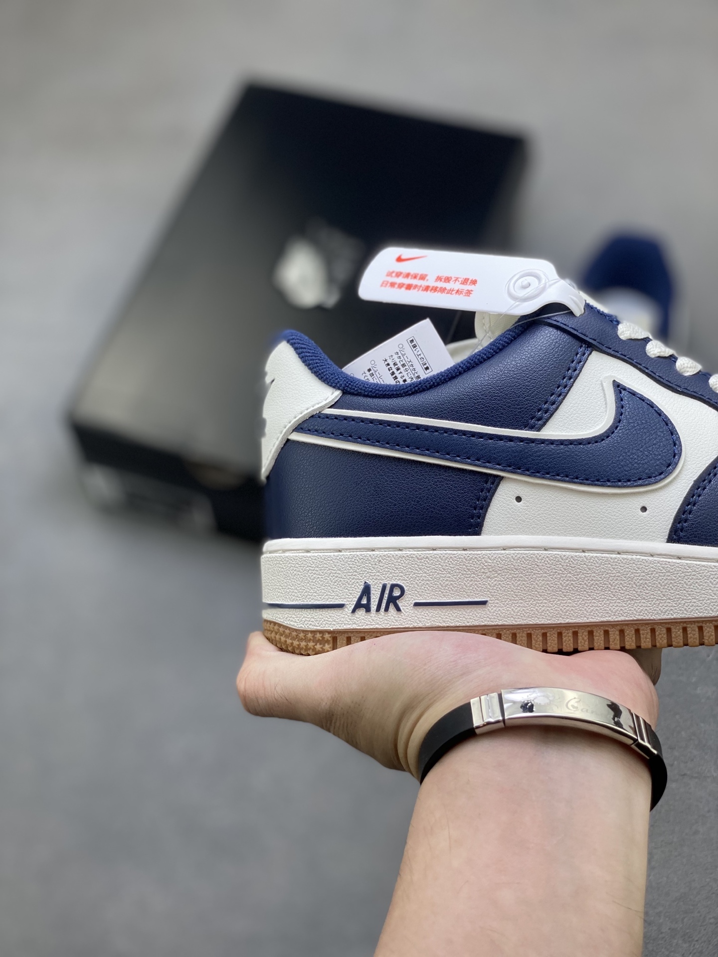 Nike Air Force 1 Low DQ7659-101 - White/Navy Blue, Full Palm Air Cushion 6 i1758397546716 513 0 4