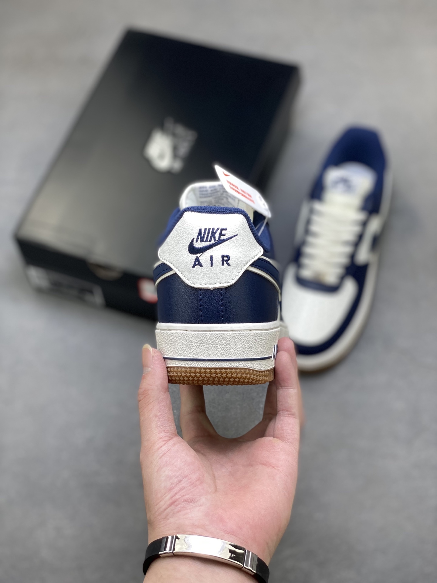 Nike Air Force 1 Low DQ7659-101 - White/Navy Blue, Full Palm Air Cushion 5 i1758397547064 6332 0 3