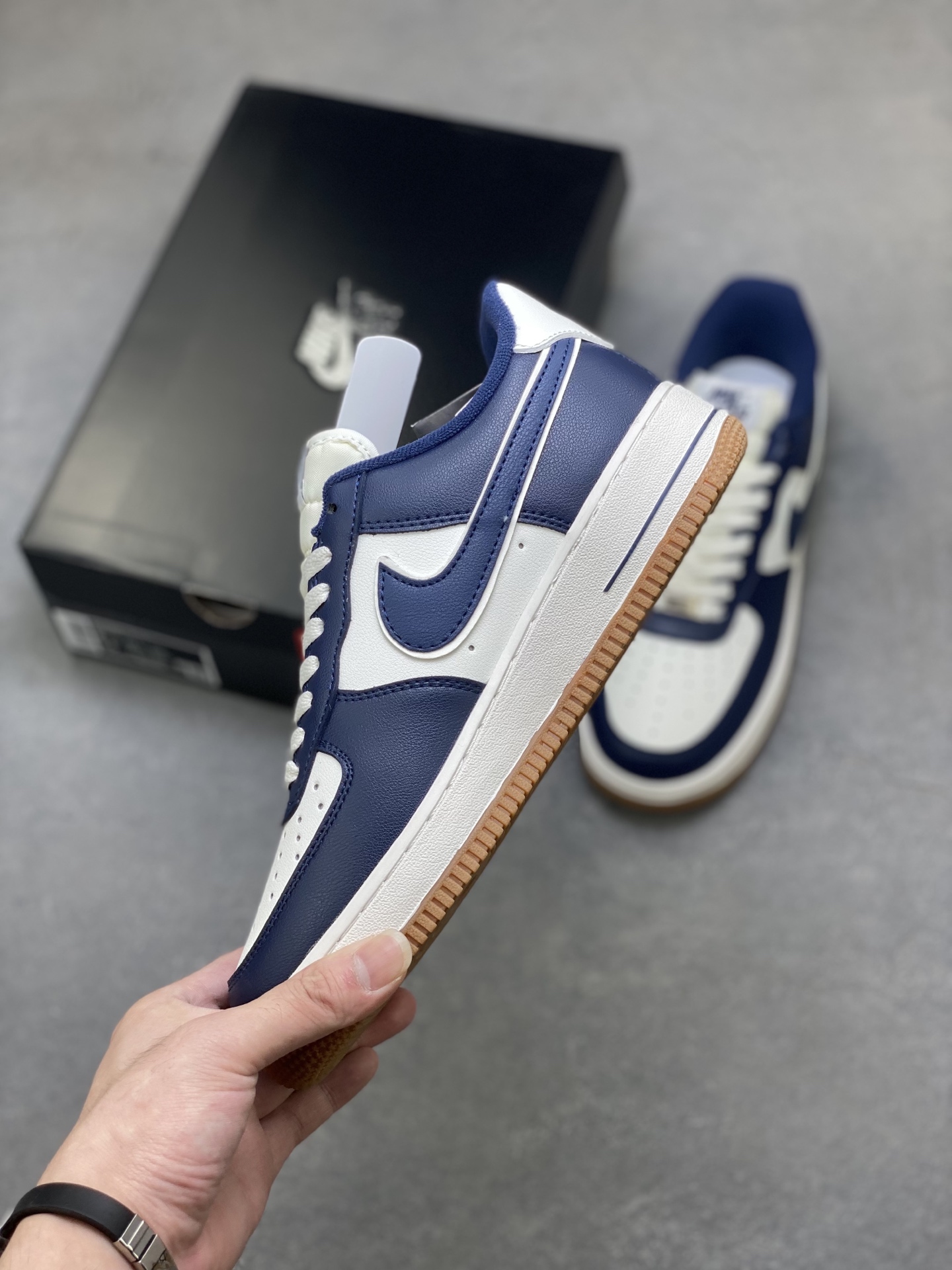 Nike Air Force 1 Low DQ7659-101 - White/Navy Blue, Full Palm Air Cushion 4 i1758397547155 5571 0 2