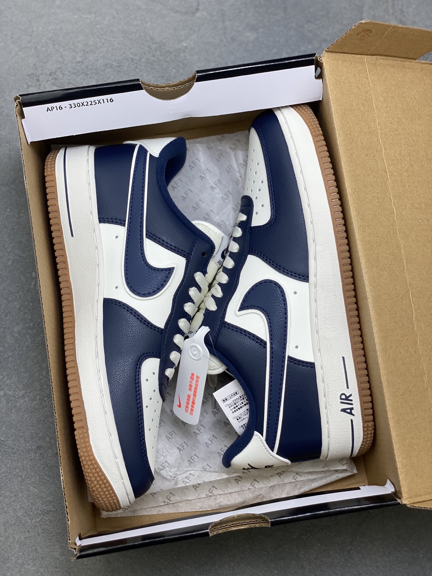 Nike Air Force 1 Low DQ7659-101 - White/Navy Blue, Full Palm Air Cushion 10 i1758397553368 6404 0 8