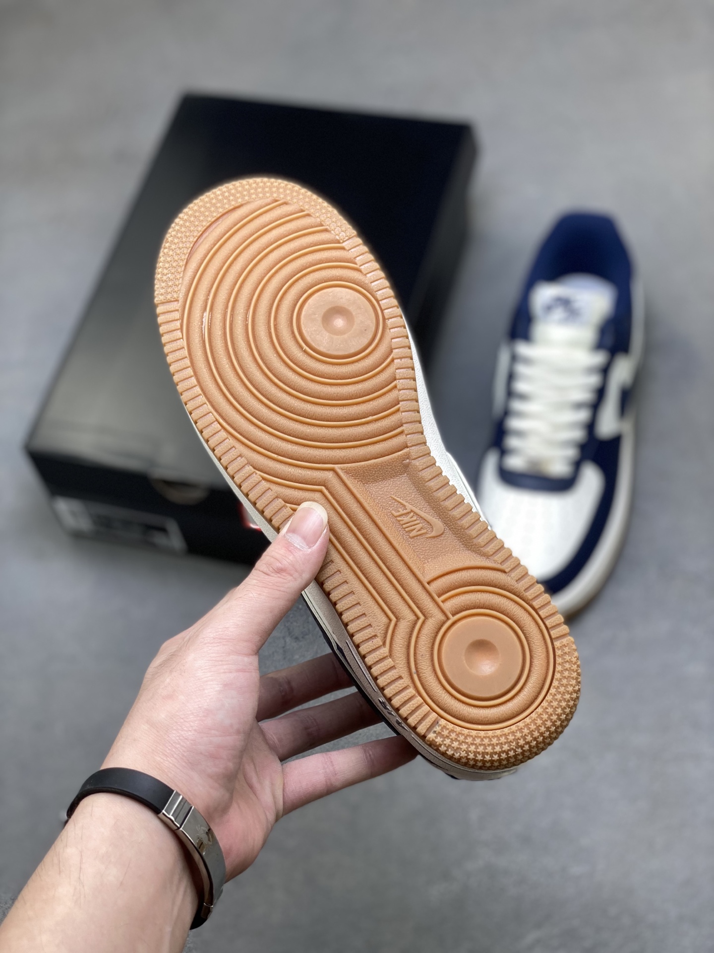 Nike Air Force 1 Low DQ7659-101 - White/Navy Blue, Full Palm Air Cushion 7 i1758397553455 5105 0 5