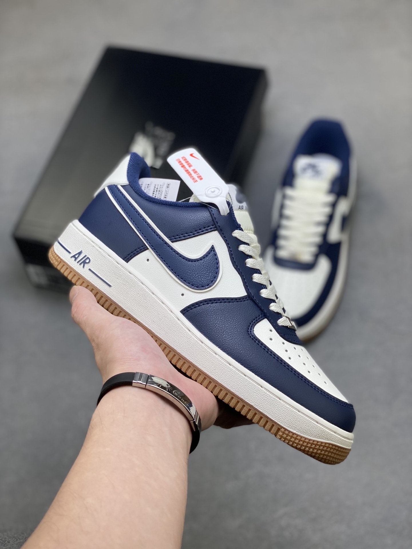 Nike Air Force 1 Low DQ7659-101 - White/Navy Blue, Full Palm Air Cushion 2 i1758397553710 4566 0 0
