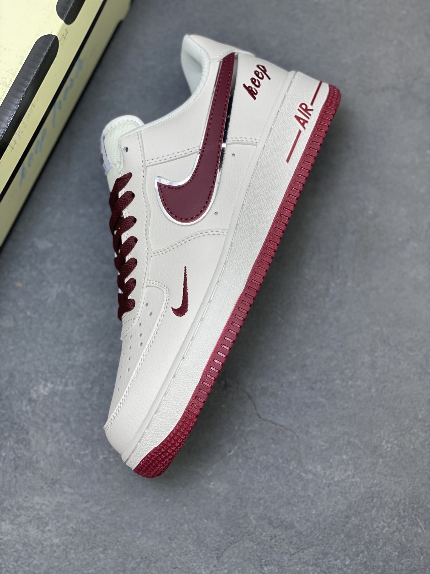 Nike Air Force 1 Low Cream Burgundy Sneakers Classic Style & Comfort 8 i1758558535108 5053 0 6