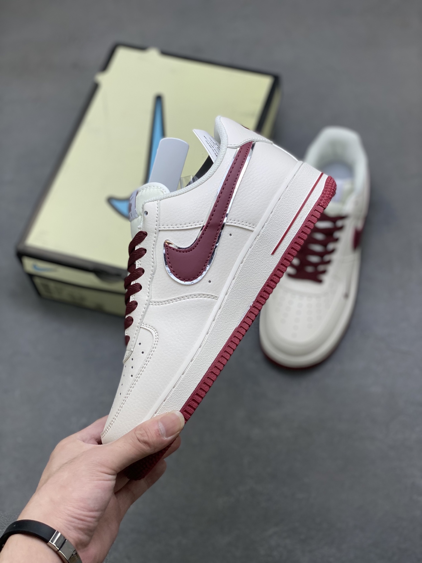 Nike Air Force 1 Low Cream Burgundy Sneakers Classic Style & Comfort 4 i1758558535264 9750 0 2