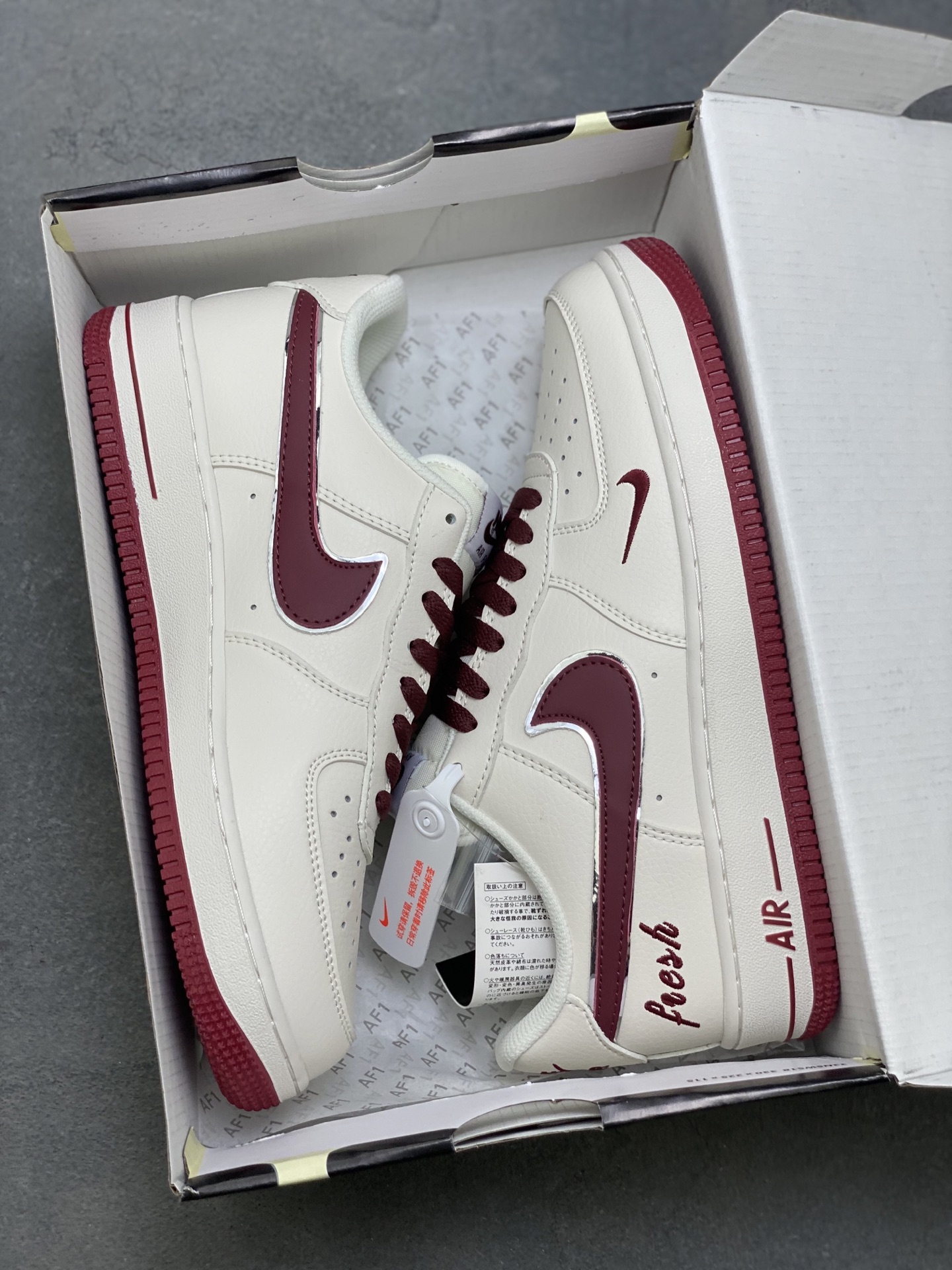 Nike Air Force 1 Low Cream Burgundy Sneakers Classic Style & Comfort 10 i1758558537358 860 0 8