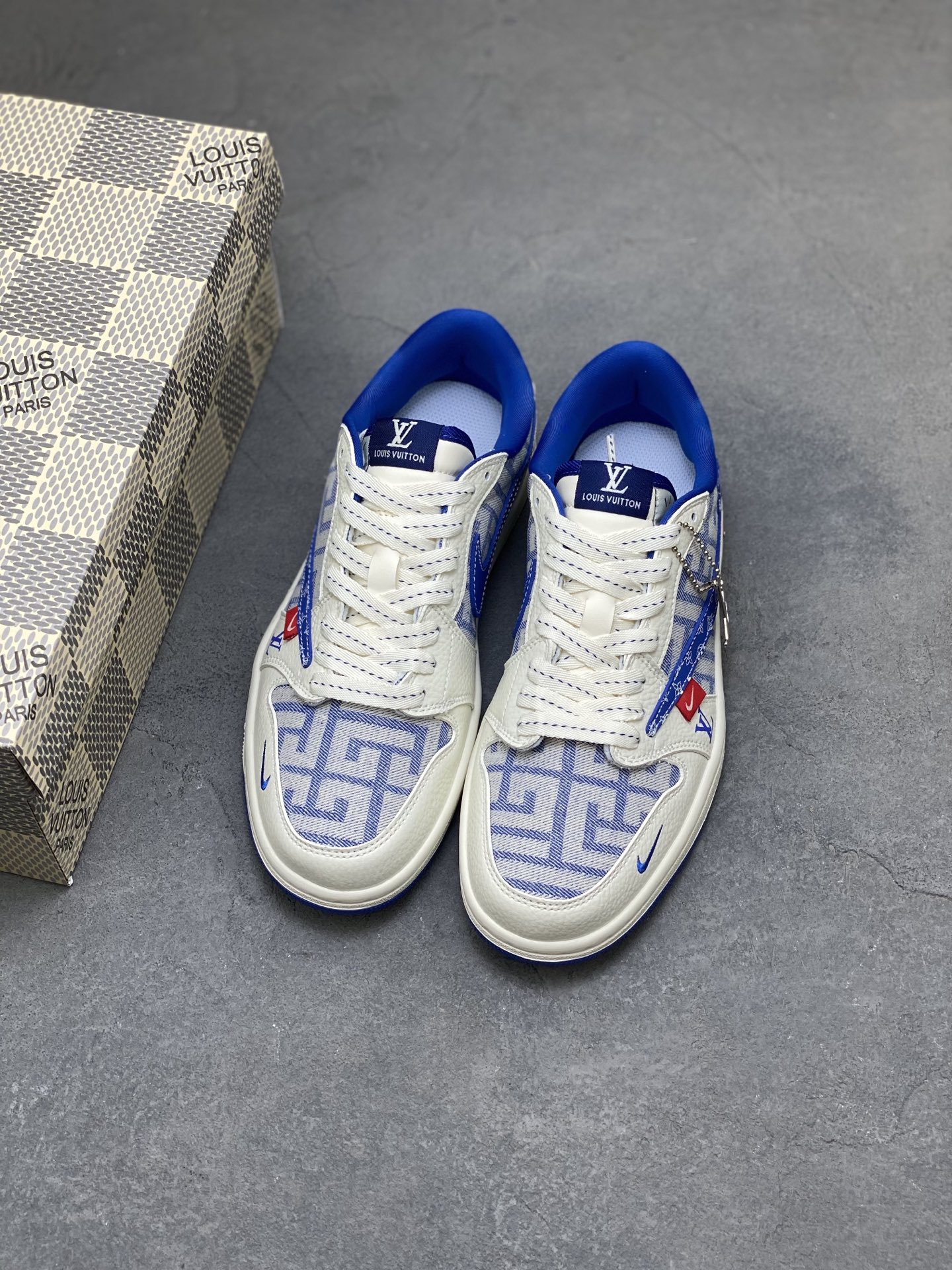 Louis Vuitton x Nike Air Force 1 Low White Blue, Luxury Sneakers 8 i1758903968825 7280 0 7