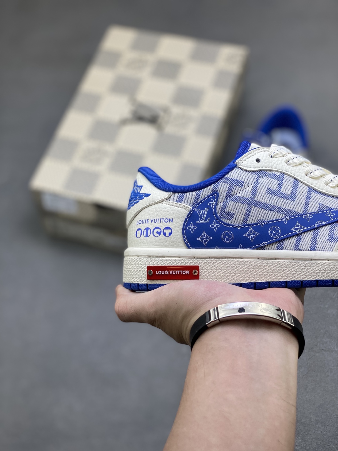 Louis Vuitton x Nike Air Force 1 Low White Blue, Luxury Sneakers 5 i1758903972551 9790 0 4