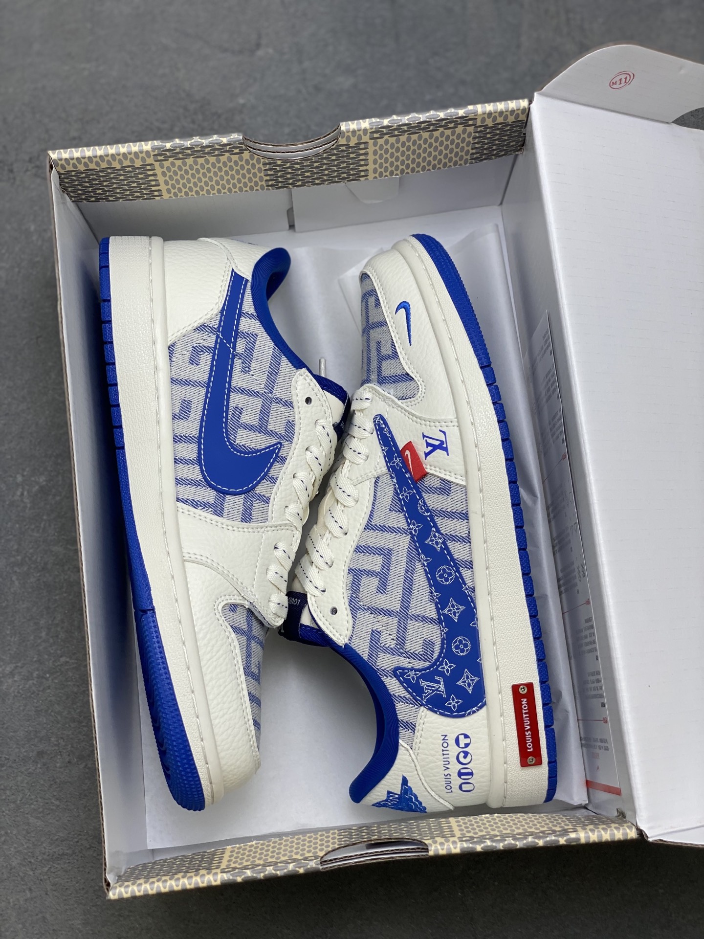 Louis Vuitton x Nike Air Force 1 Low White Blue, Luxury Sneakers 9 i1758903979335 5488 0 8
