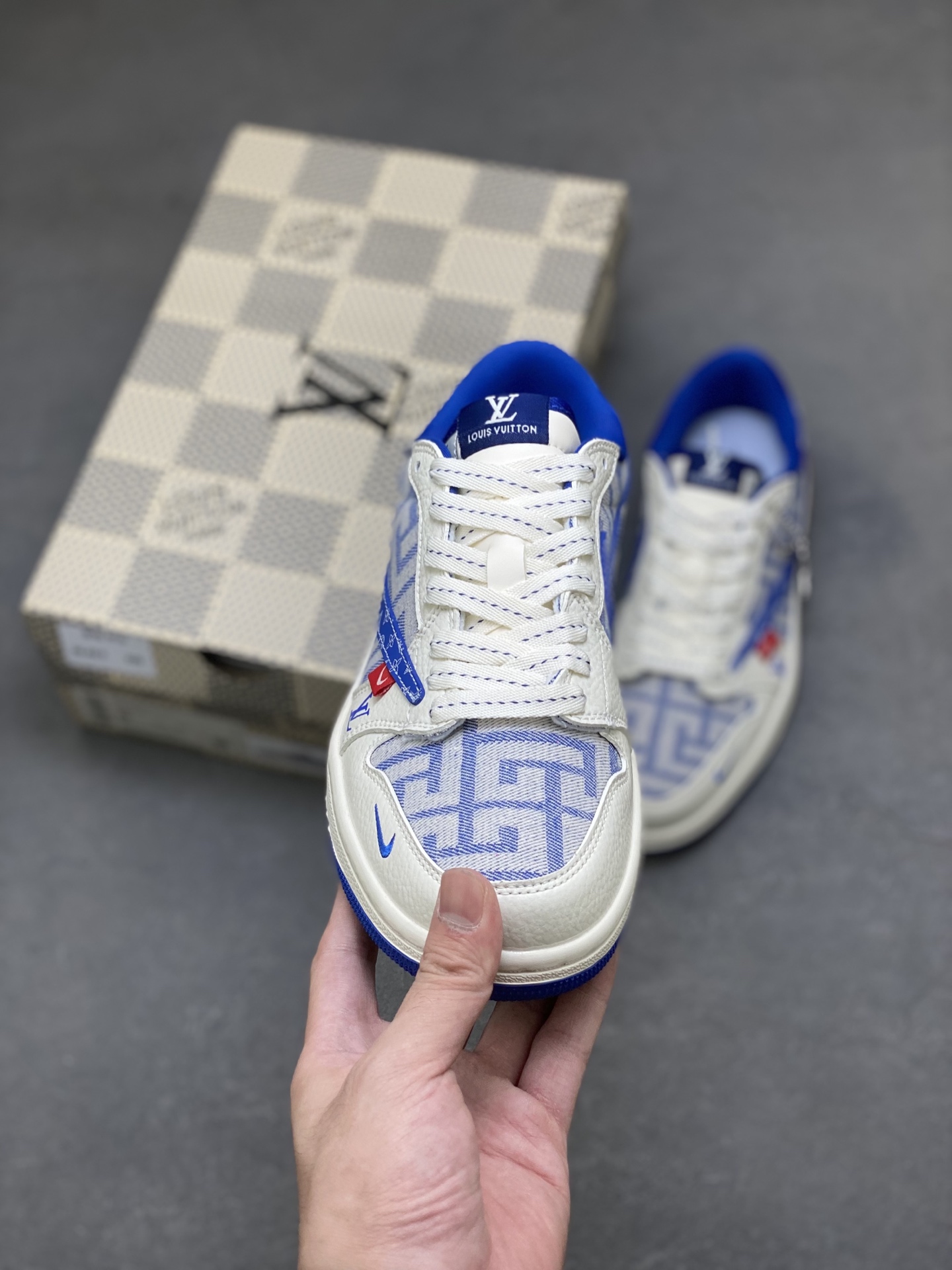 Louis Vuitton x Nike Air Force 1 Low White Blue, Luxury Sneakers 2 i1758903980288 3490 0 1