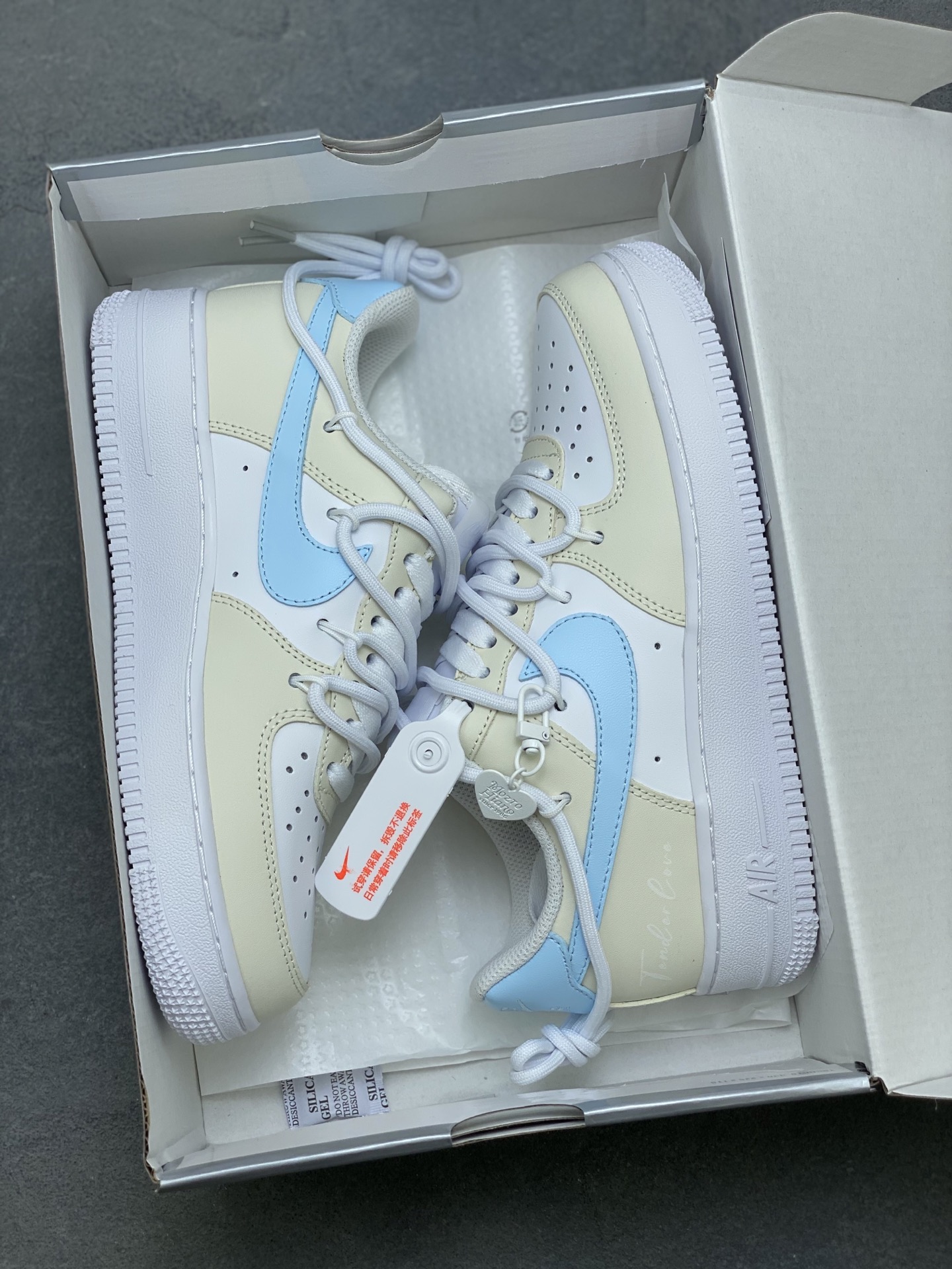 Nike Air Force 1 '07 Low Sneakers, Special Edition, Light Yellow/Blue 10 i1758989060821 5437 0 8