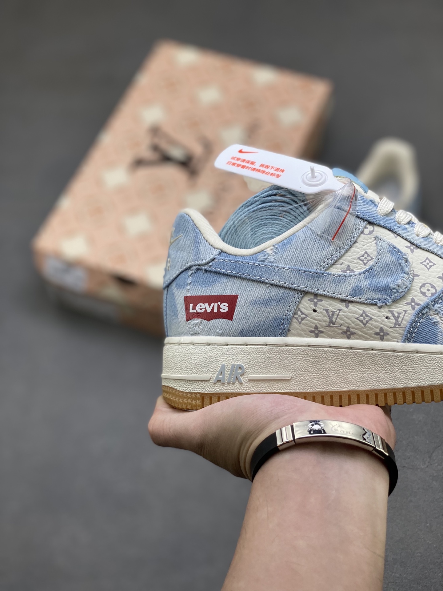 Nike Air Force 1 '07 Low Blue Denim with LV Monogram and Levi's Detailing 6 i1758989188859 2838 0 4