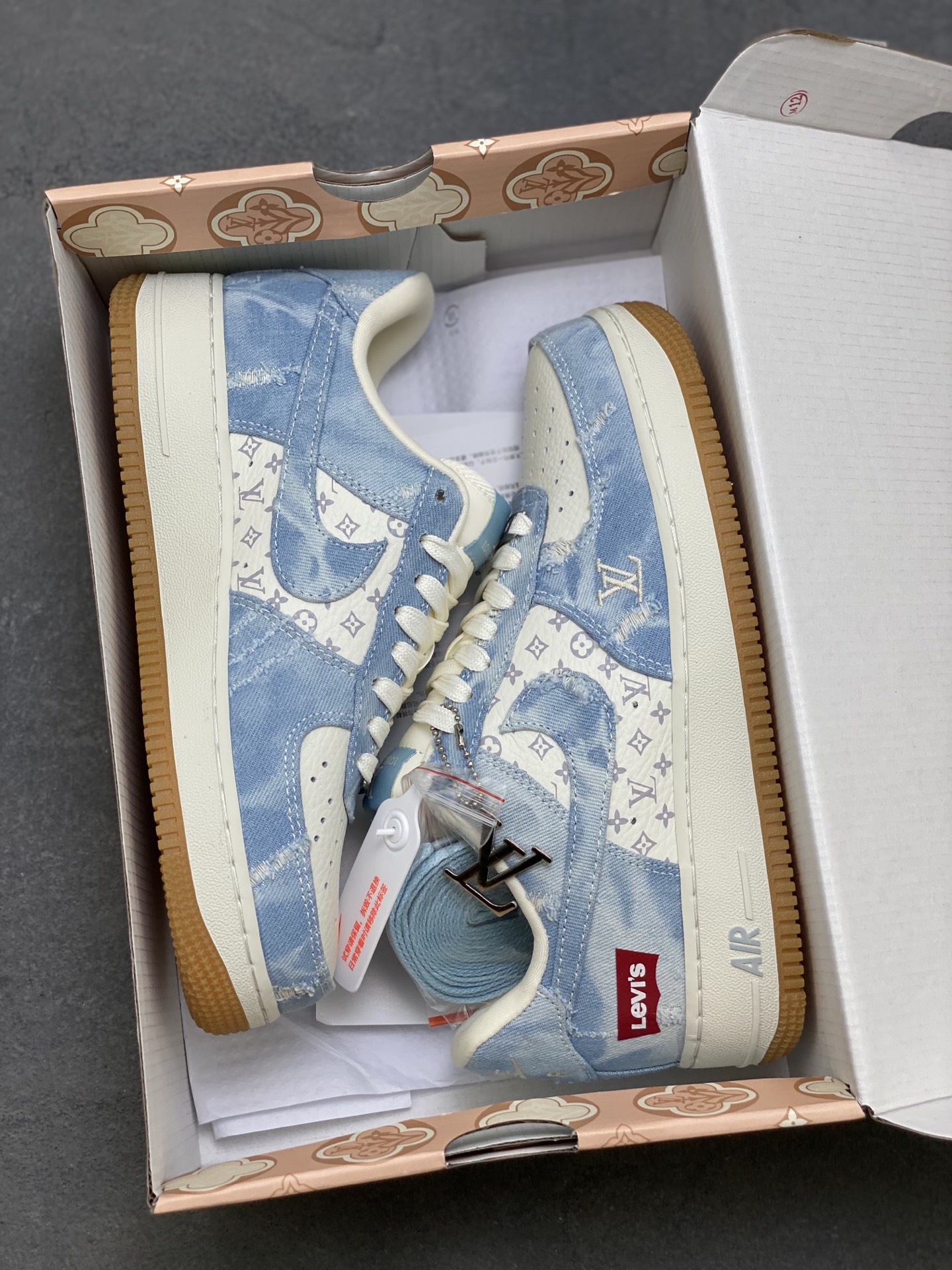 Nike Air Force 1 '07 Low Blue Denim with LV Monogram and Levi's Detailing 10 i1758989189577 1993 0 8