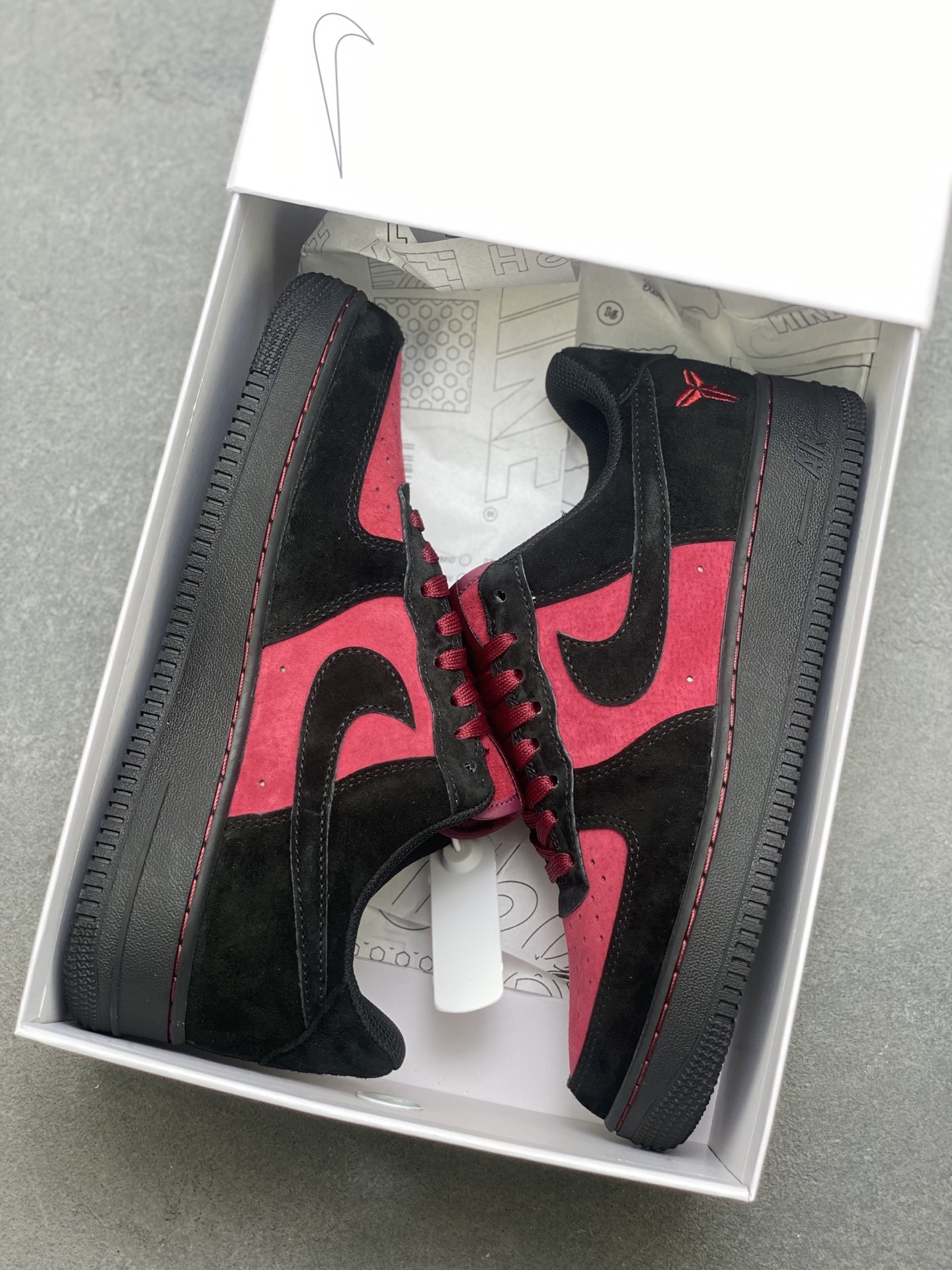 Nike Air Force 1 '07 Low Black/Red Suede Sneakers Limited Edition 10 i1759075364713 6375 0 8