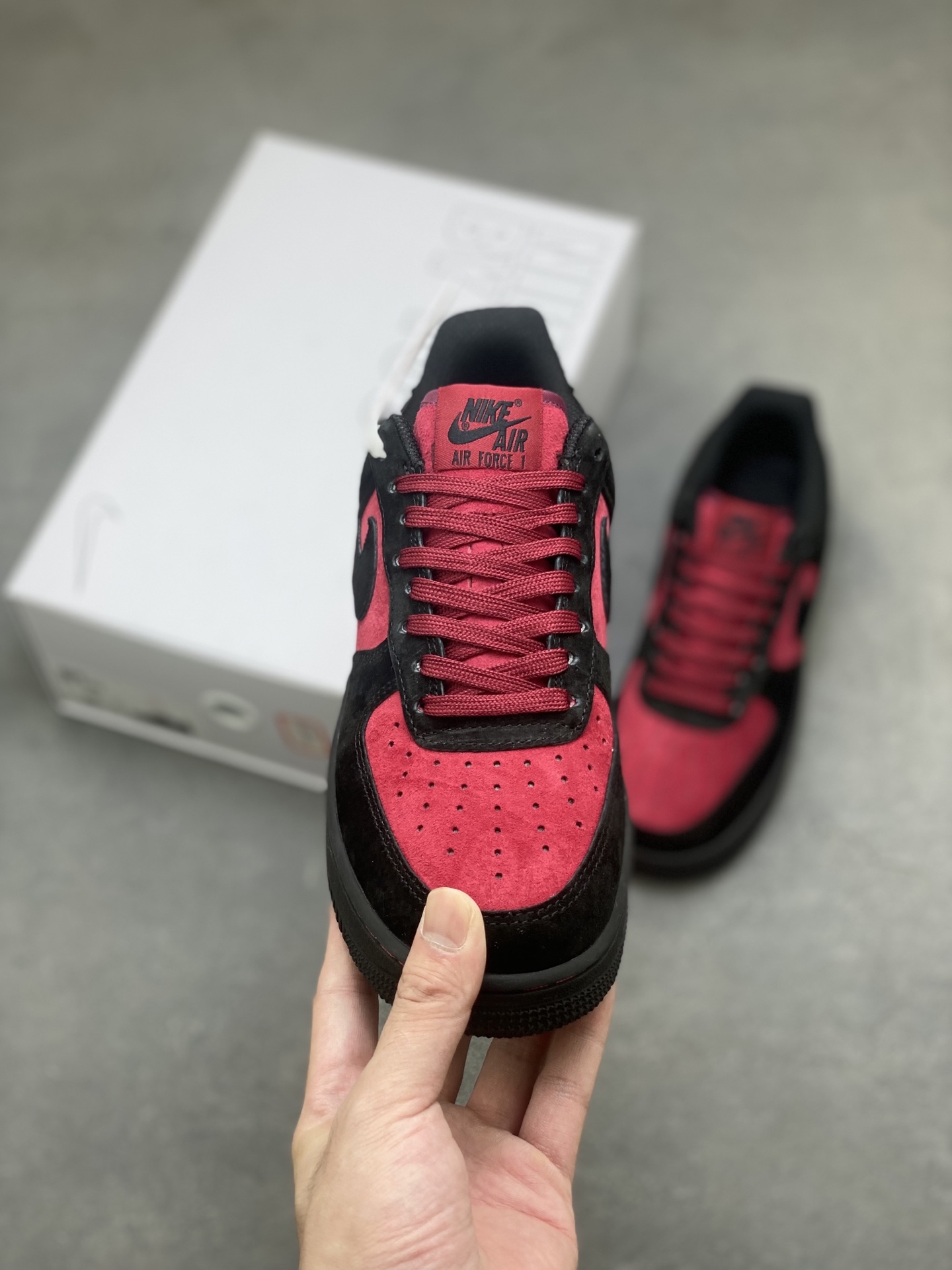 Nike Air Force 1 '07 Low Black/Red Suede Sneakers Limited Edition 3 i1759075364741 8322 0 1