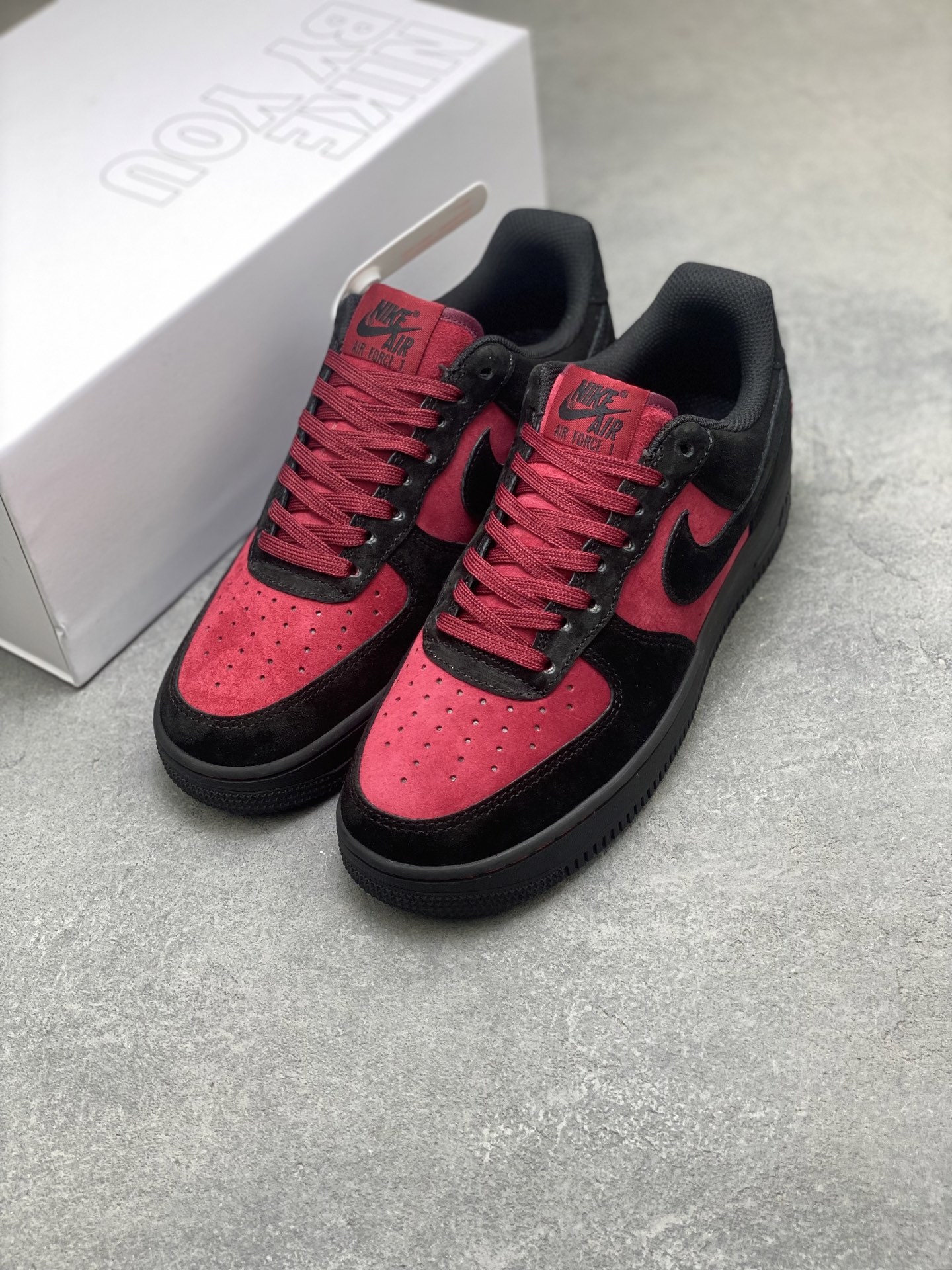 Nike Air Force 1 '07 Low Black/Red Suede Sneakers Limited Edition 9 i1759075367046 7204 0 7