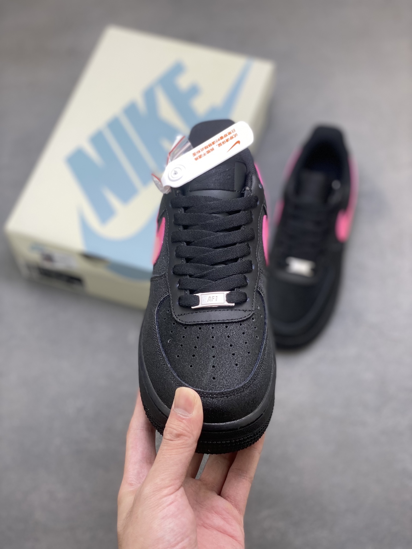 Nike Air Force 1 Black/Pink Accent Sneakers - Style CW2288-015 3 i1759162144081 6296 0 1