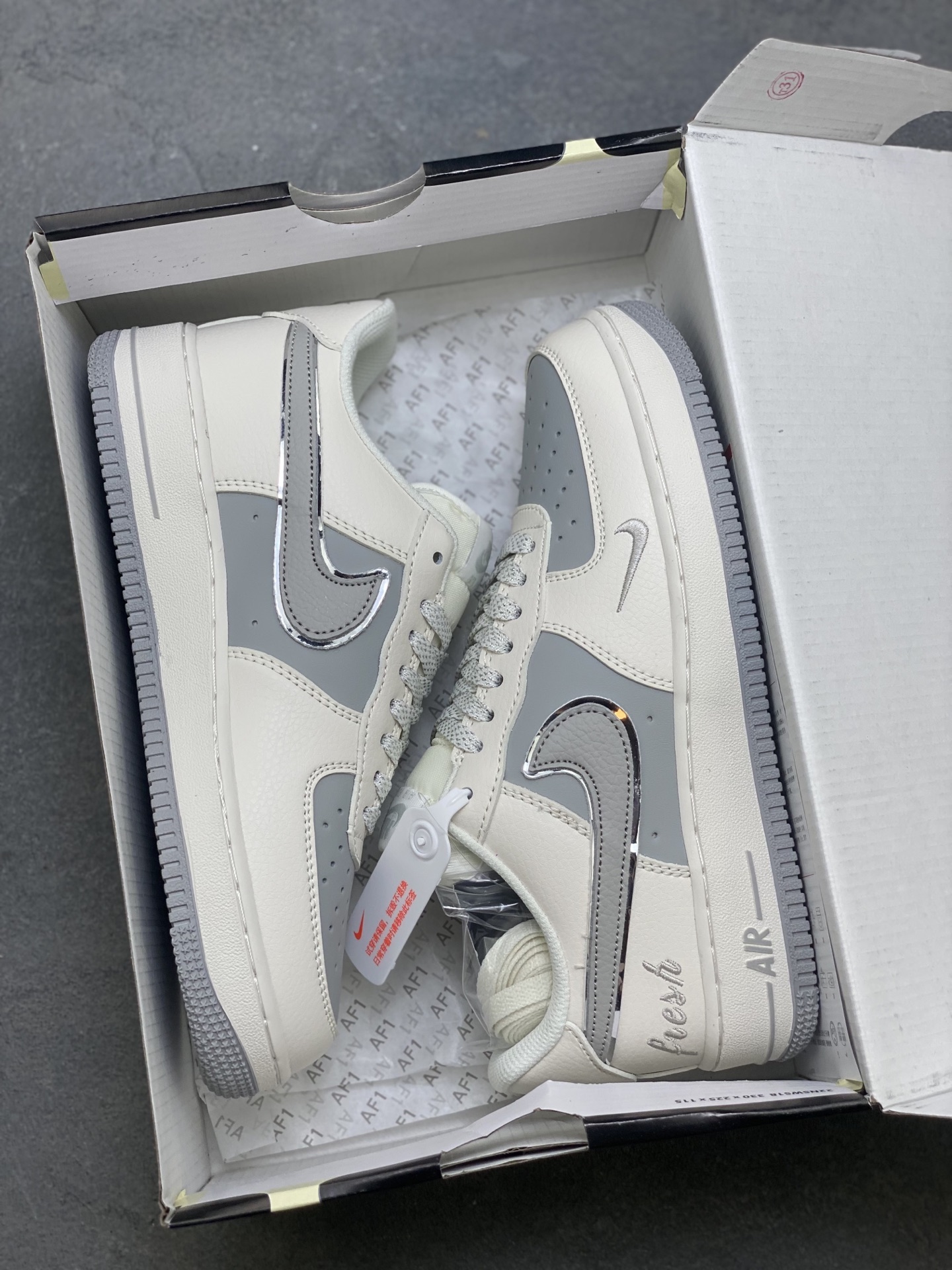 Nike Air Force 1 Low Grey and White Casual Shoes - Style & Comfort 10 i1759162209599 5742 0 8