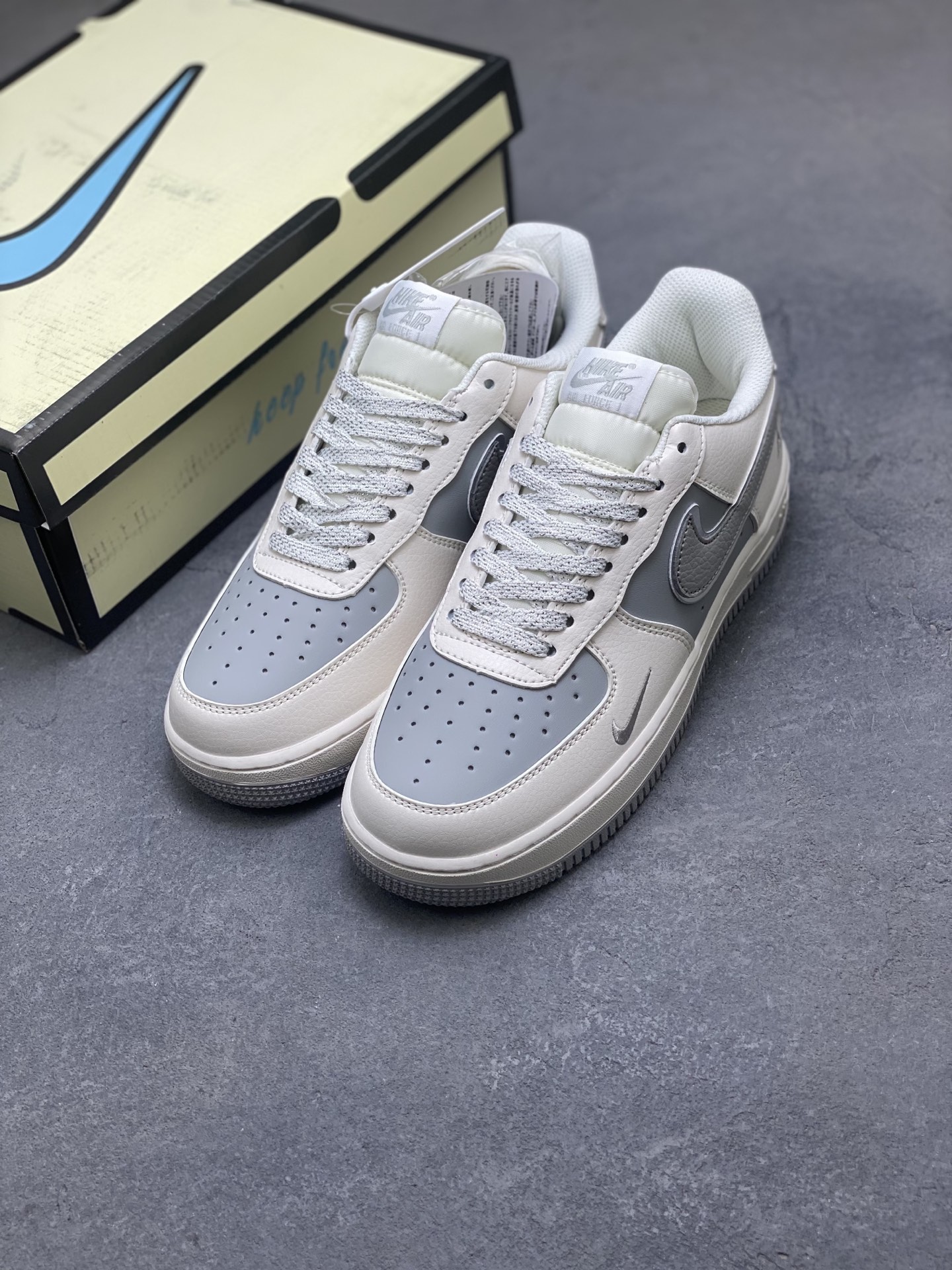 Nike Air Force 1 Low Grey and White Casual Shoes - Style & Comfort 9 i1759162221819 1718 0 7