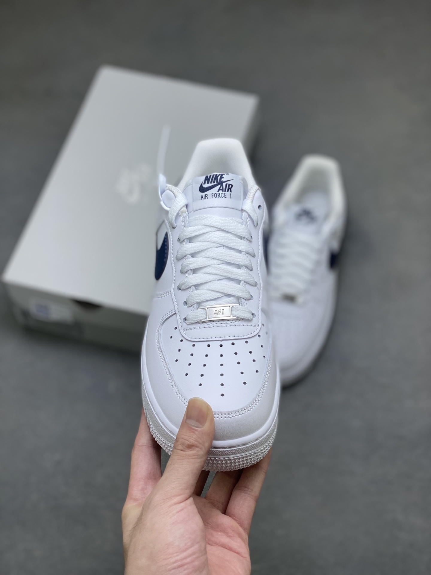 Nike Air Force 1 '07 Low White Midnight Navy Men's Sneakers FJ4146-119 2 i1759857978621 4678 0 1