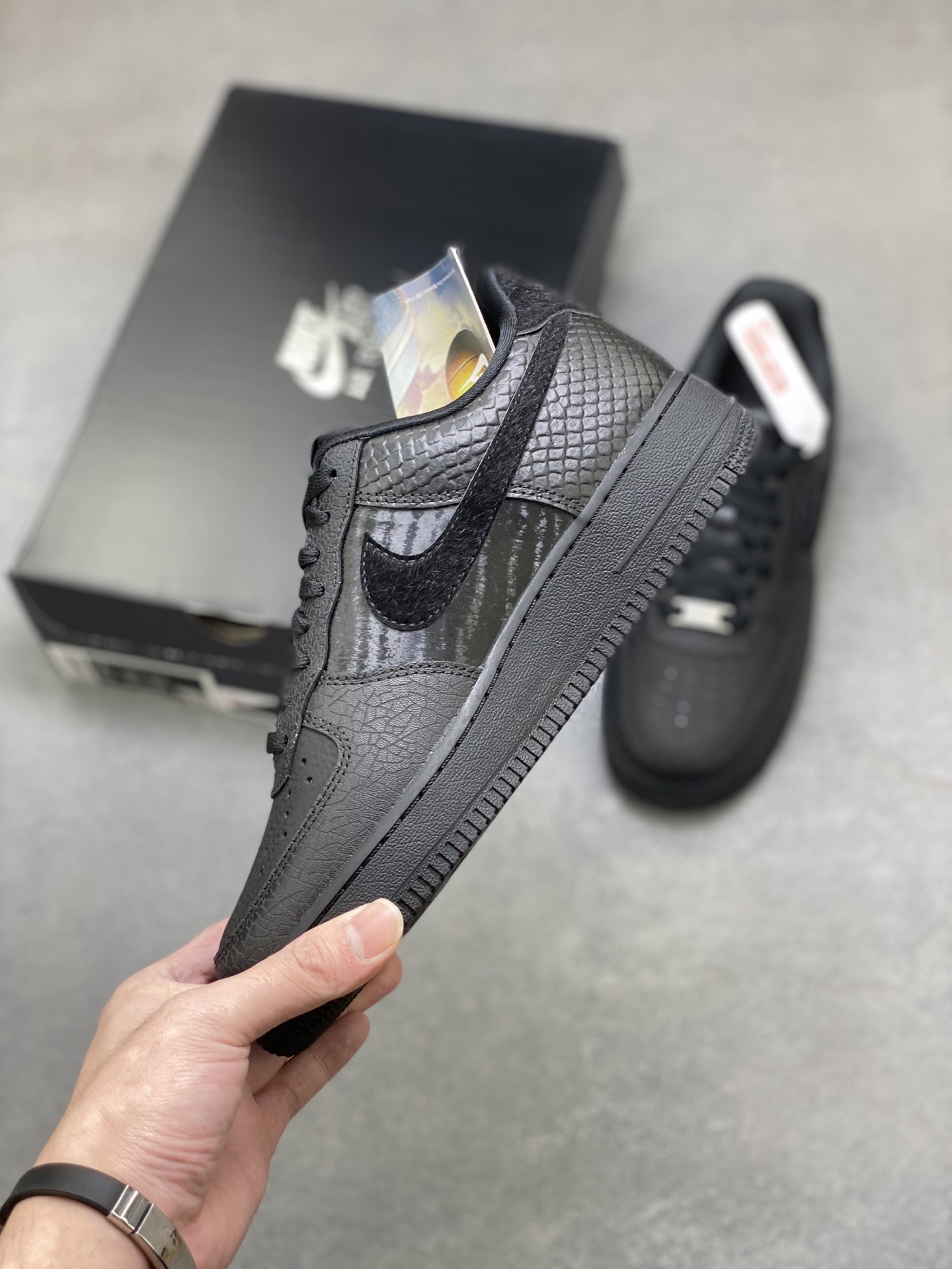 Nike Air Force 1 '07 Low Black Leather Sneakers - Limited Edition 4 i1760027374695 9905 0 2
