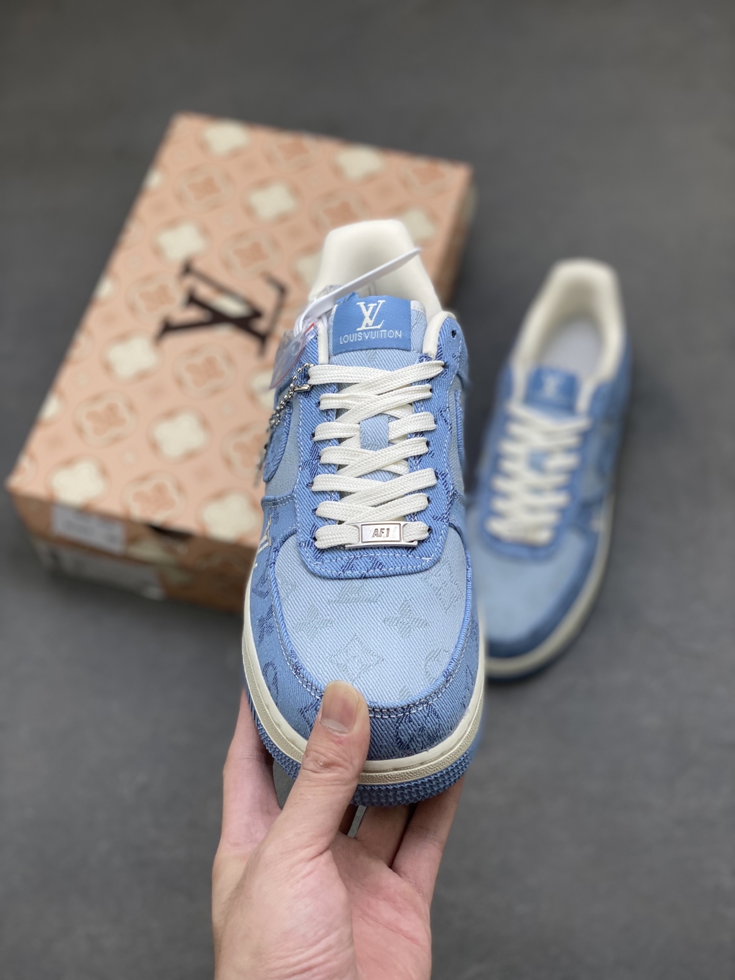 Nike Air Force 1 '07 Low Louis Vuitton Blue Denim Sneakers - Limited Edition 3 i1760112174946 668 0 1