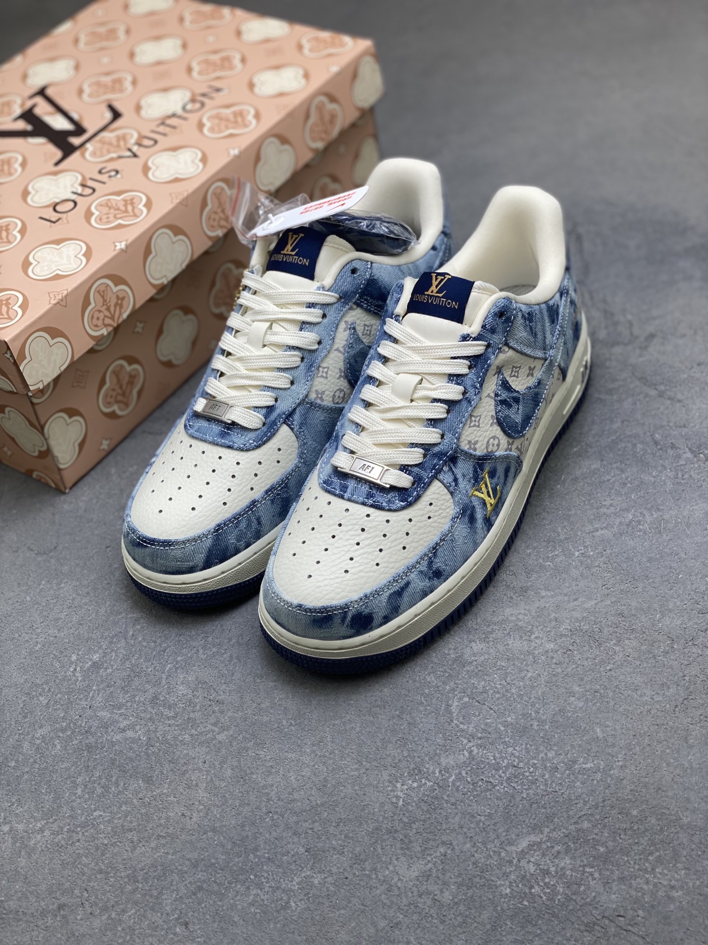 Nike Air Force 1 '07 Low Denim Louis Vuitton Custom Sneakers 9 i1760199419480 5113 0 7