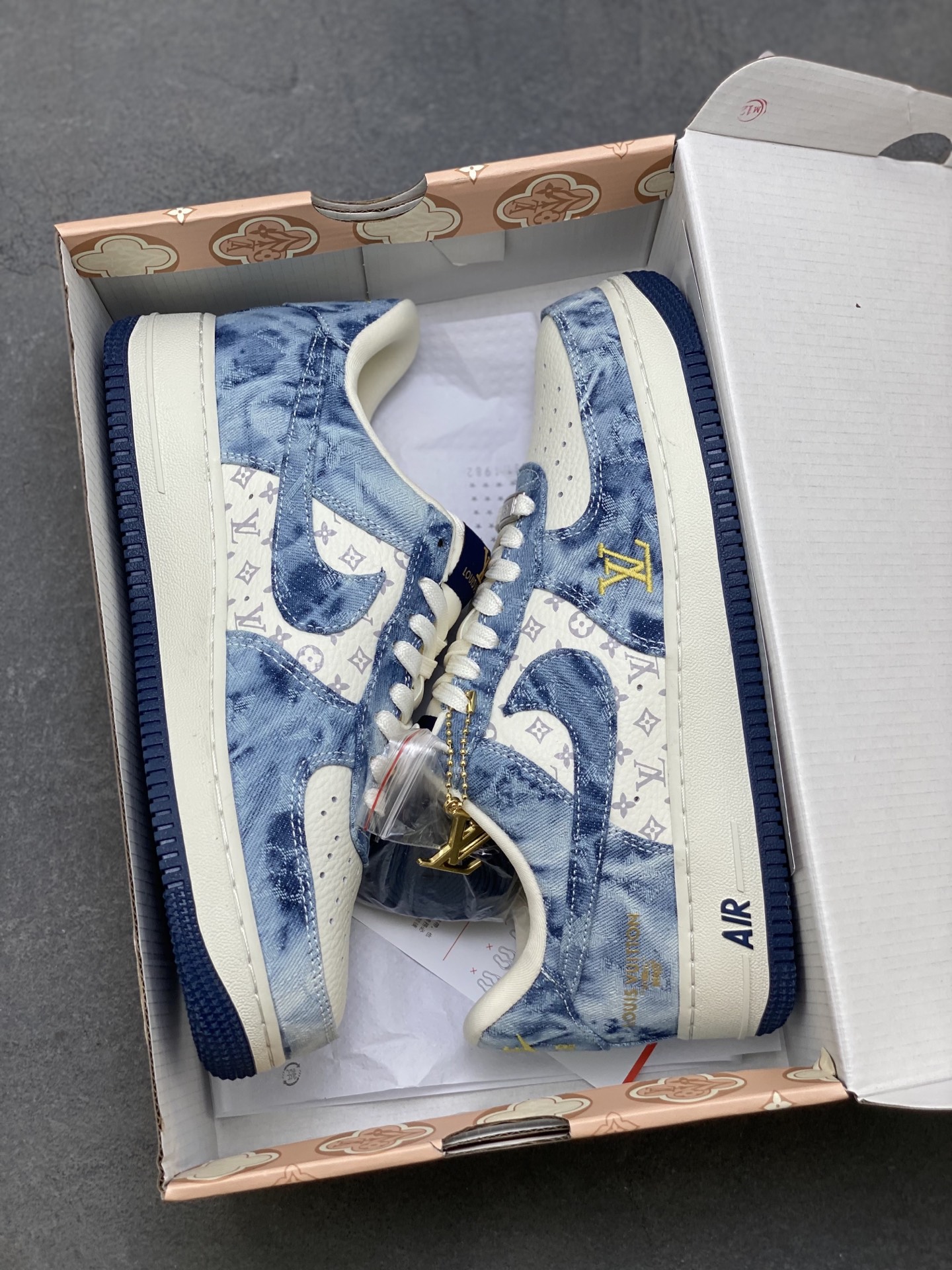 Nike Air Force 1 '07 Low Denim Louis Vuitton Custom Sneakers 10 i1760199421480 8592 0 8