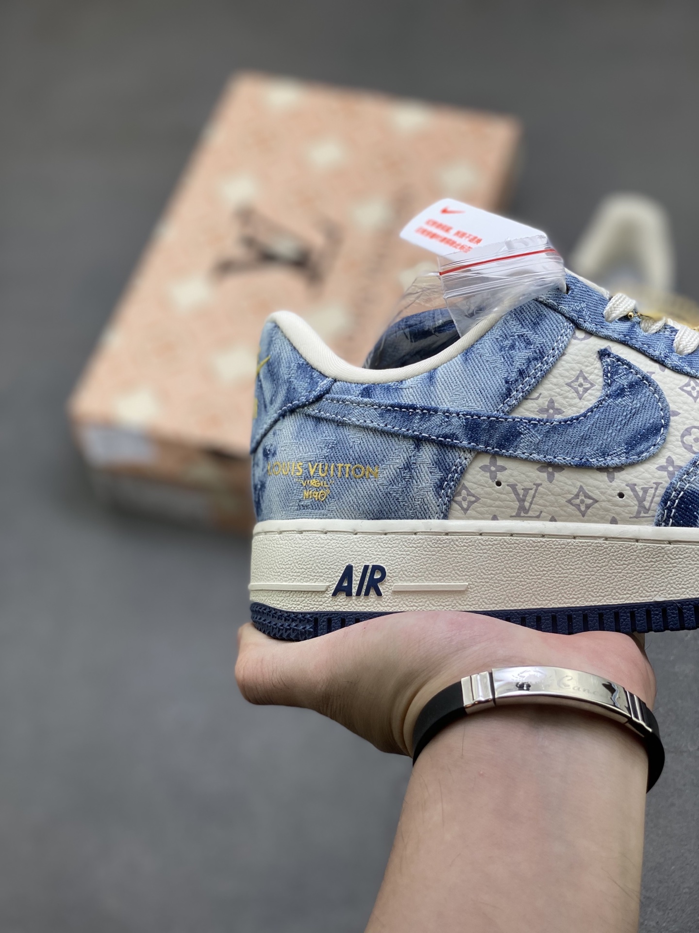 Nike Air Force 1 '07 Low Denim Louis Vuitton Custom Sneakers 6 i1760199434594 6950 0 4