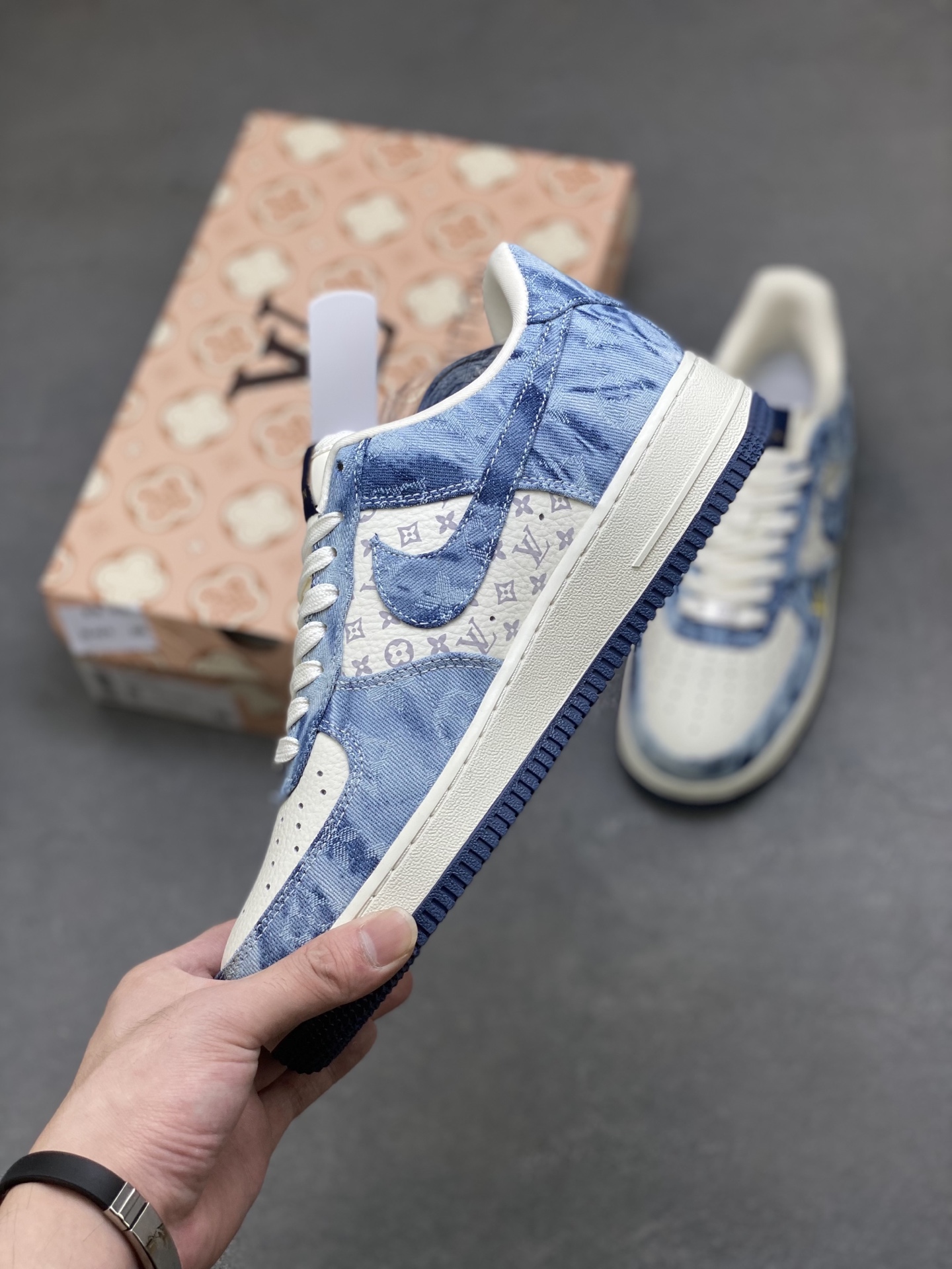 Nike Air Force 1 '07 Low Denim Louis Vuitton Custom Sneakers 4 i1760199434789 2485 0 2