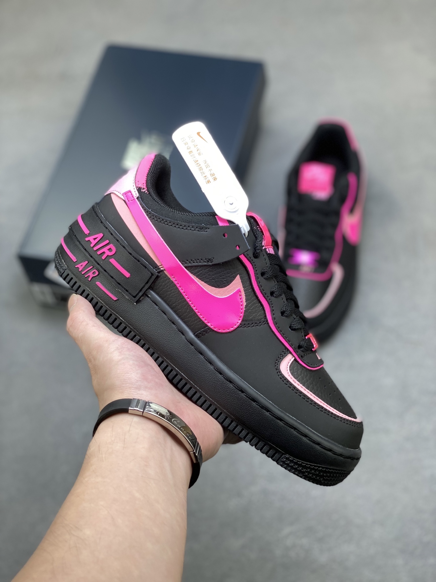 Nike Air Force 1 '07 Low Black/Pink Athletic Shoes - Limited Edition