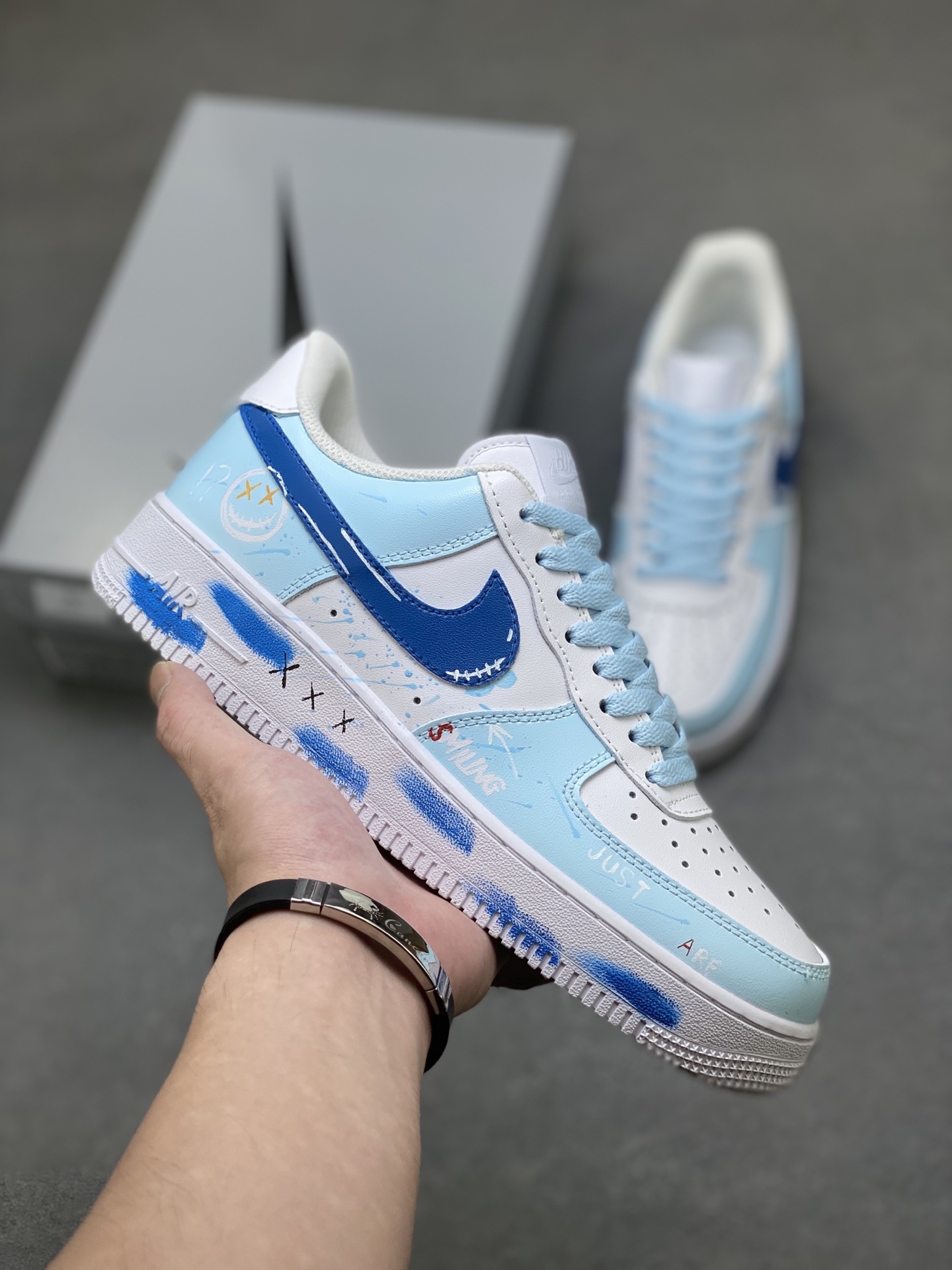 Nike Air Force 1 '07 Low White/Blue Custom Sneakers - Limited Edition 2 i1760284995152 8580 0 0