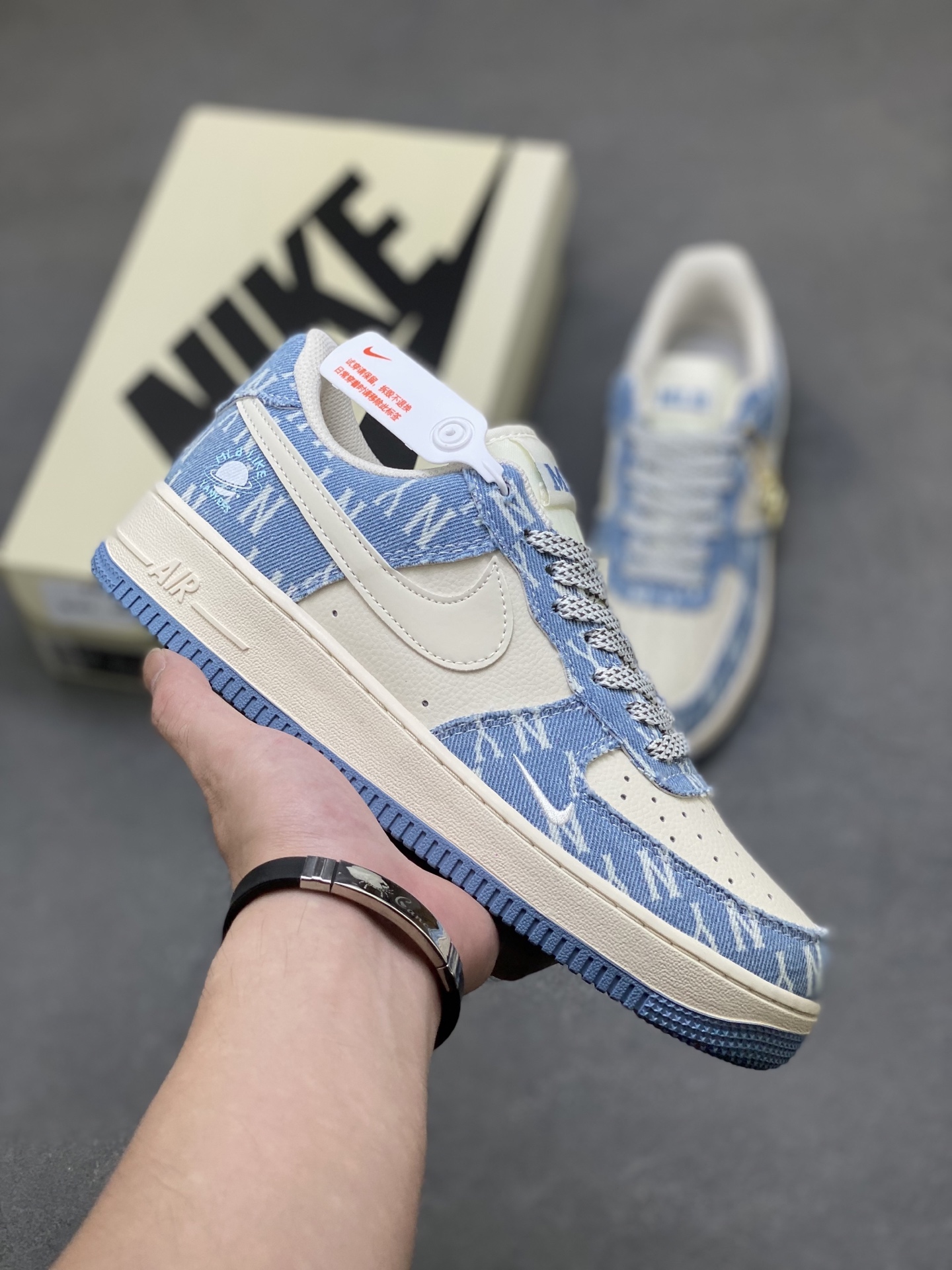Nike Air Force 1 '07 Low Blue Denim Sneakers Limited Edition - Casual Shoes