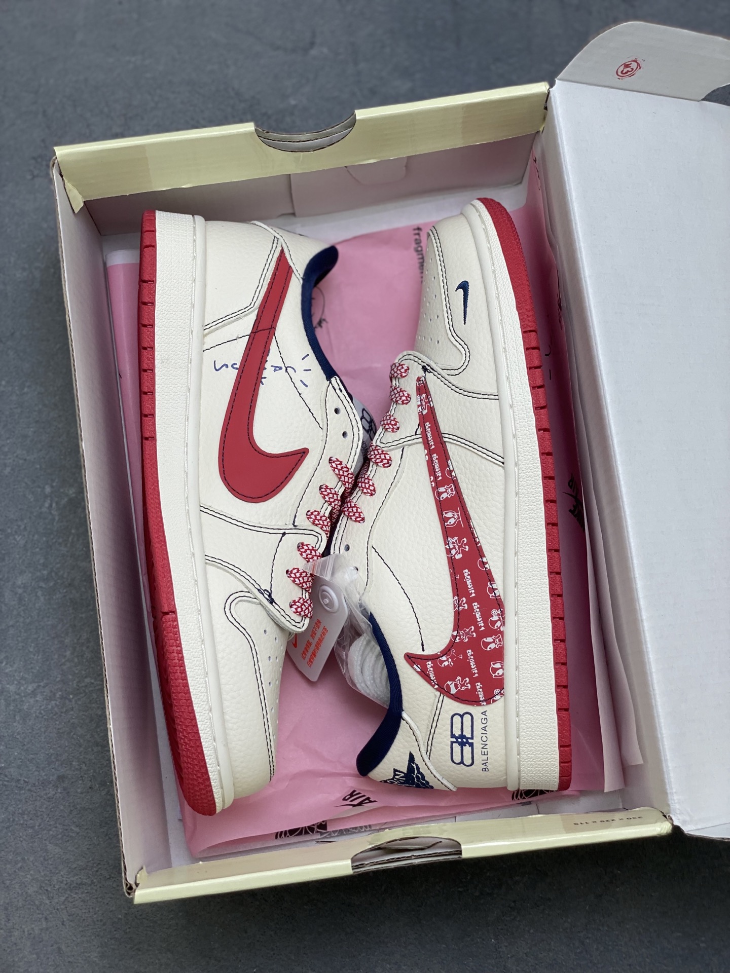 Air Jordan 1 Low Travis Scott Fragment Balenciaga Custom Sneakers 10 i1760286109876 6750 0 8