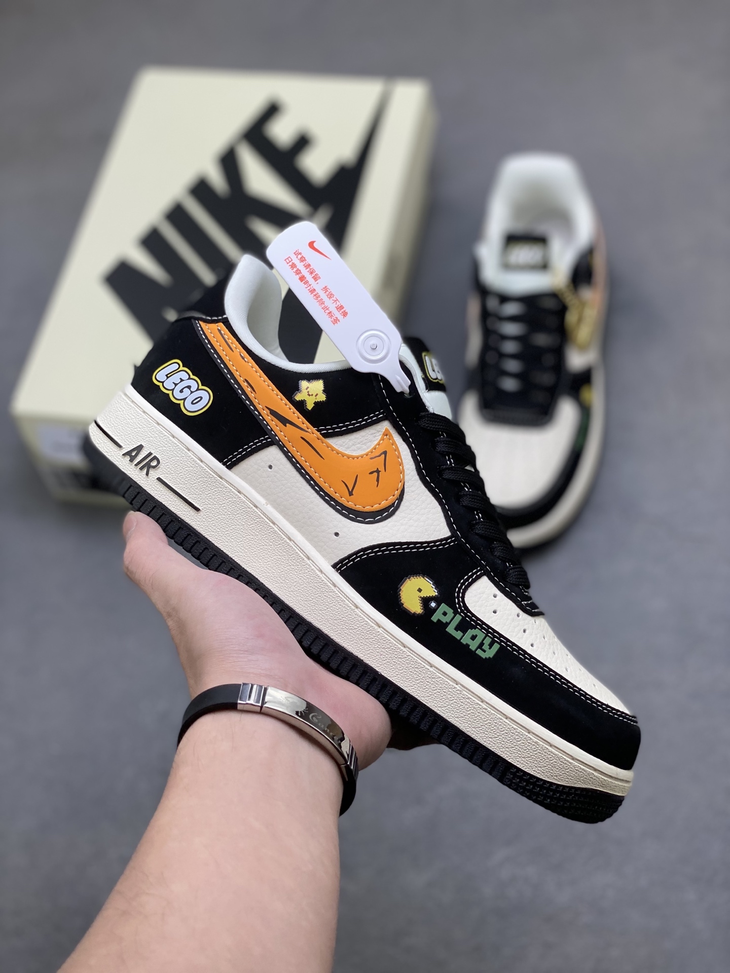 Nike Air Force 1 '07 Low Black White Custom Sneakers - Limited Edition