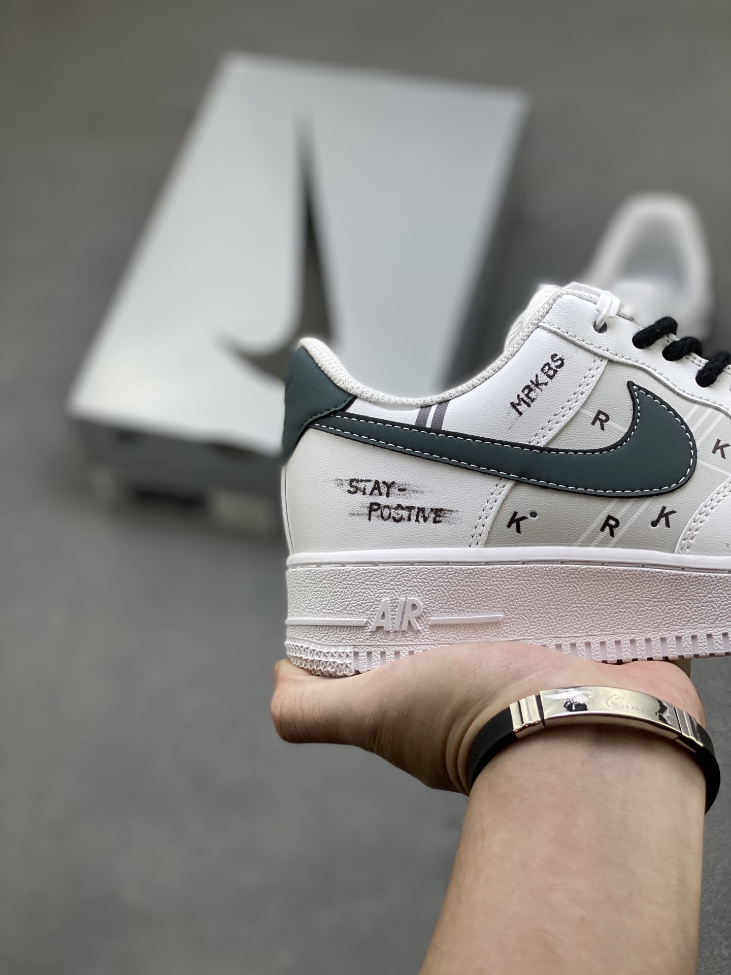 Nike Air Force 1 '07 Low White/Grey Custom Sneakers - Limited Edition 6 i1760803345321 8858 0 4